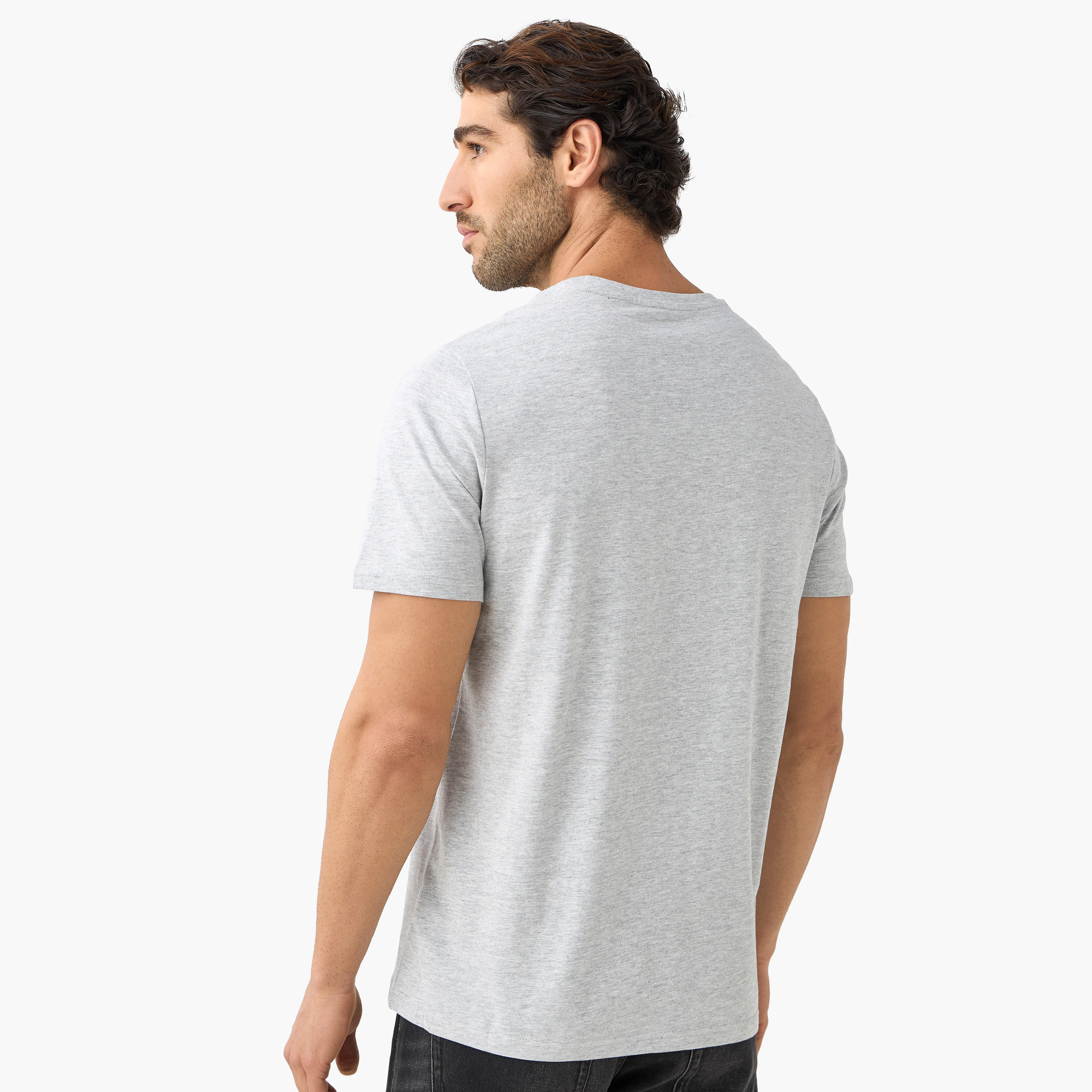 Set of 3 - Solid Regular Fit T-shirt with Crew Neck and Short Sleeves-men-clothing-tshirtsandpolos-tshirts-image-3