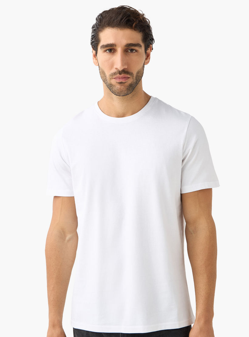 Set of 3 - Solid Regular Fit T-shirt with Crew Neck and Short Sleeves-men-clothing-tshirtsandpolos-tshirts-image-4