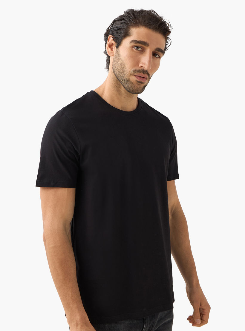 Set of 3 - Solid Regular Fit T-shirt with Crew Neck and Short Sleeves-men-clothing-tshirtsandpolos-tshirts-image-5