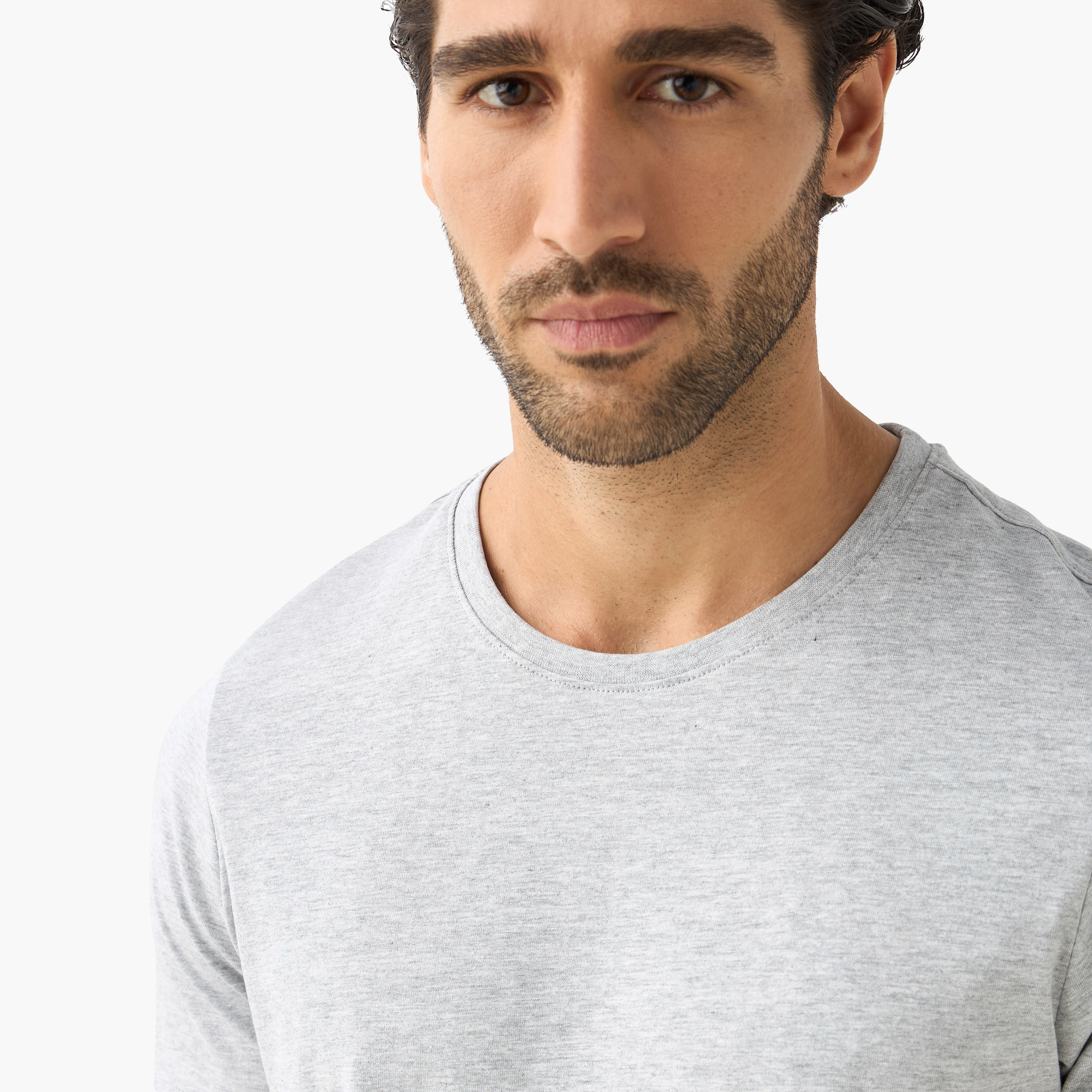 Set of 3 - Solid Regular Fit T-shirt with Crew Neck and Short Sleeves-men-clothing-tshirtsandpolos-tshirts-image-6