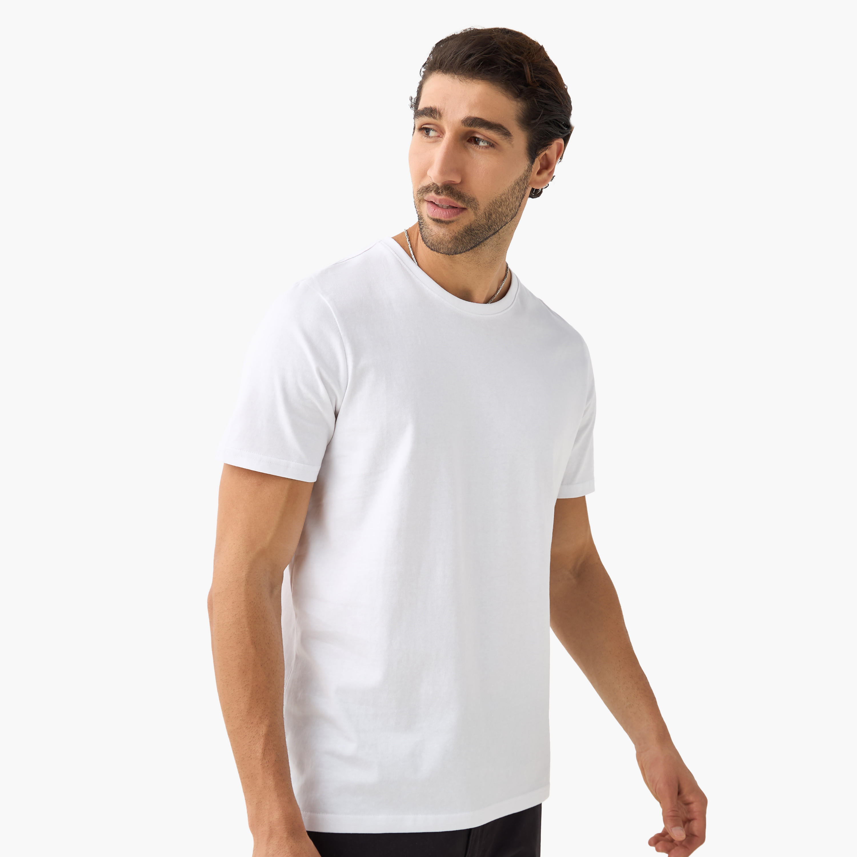 Set of 3 - Solid Regular Fit T-shirt with Crew Neck and Short Sleeves-men-clothing-tshirtsandpolos-tshirts-image-4
