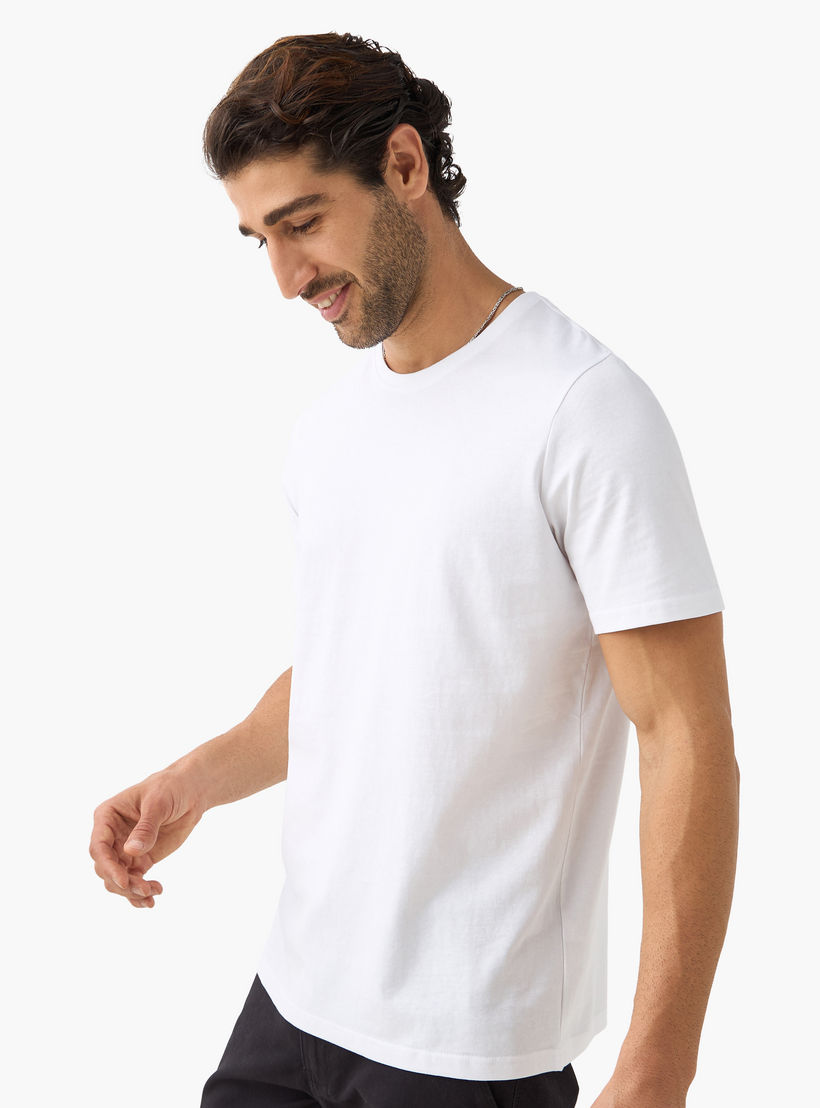 Set of 3 - Solid Regular Fit T-shirt with Crew Neck and Short Sleeves-men-clothing-tshirtsandpolos-tshirts-image-5