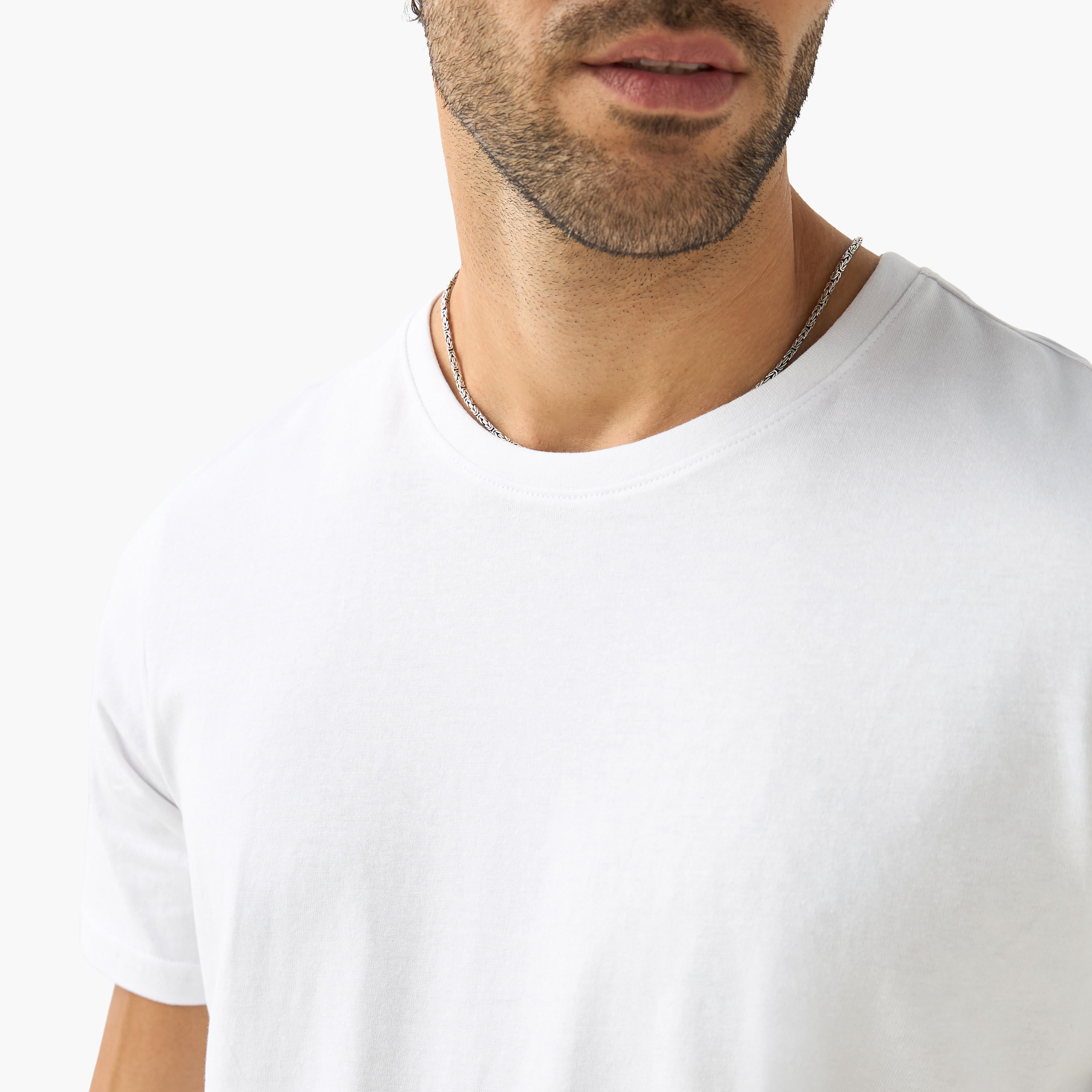 طقم تيشيرت من 3 قطع سادة بقصّة عادية وياقة ضيّقة وأكمام قصيرة-men-clothing-tshirtsandpolos-tshirts-image-6
