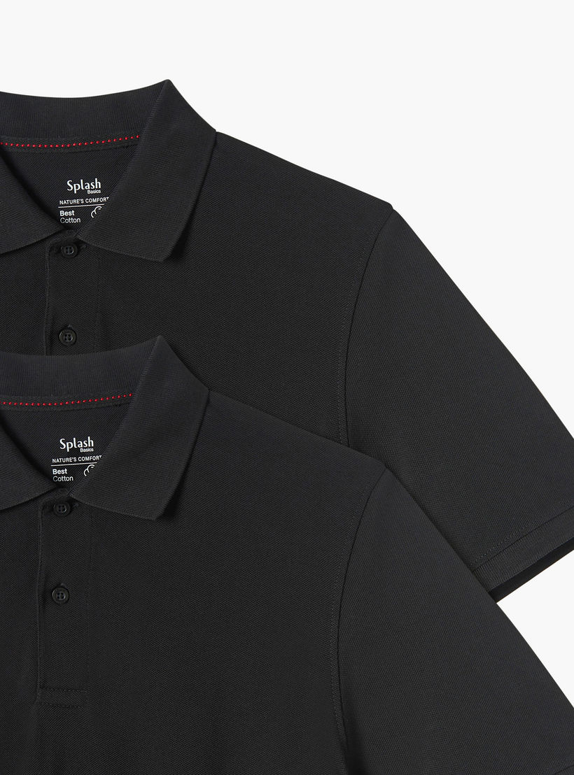 Set of 2 - Polo T-shirt with Short Sleeves-men-clothing-tshirtsandpolos-polos-image-3