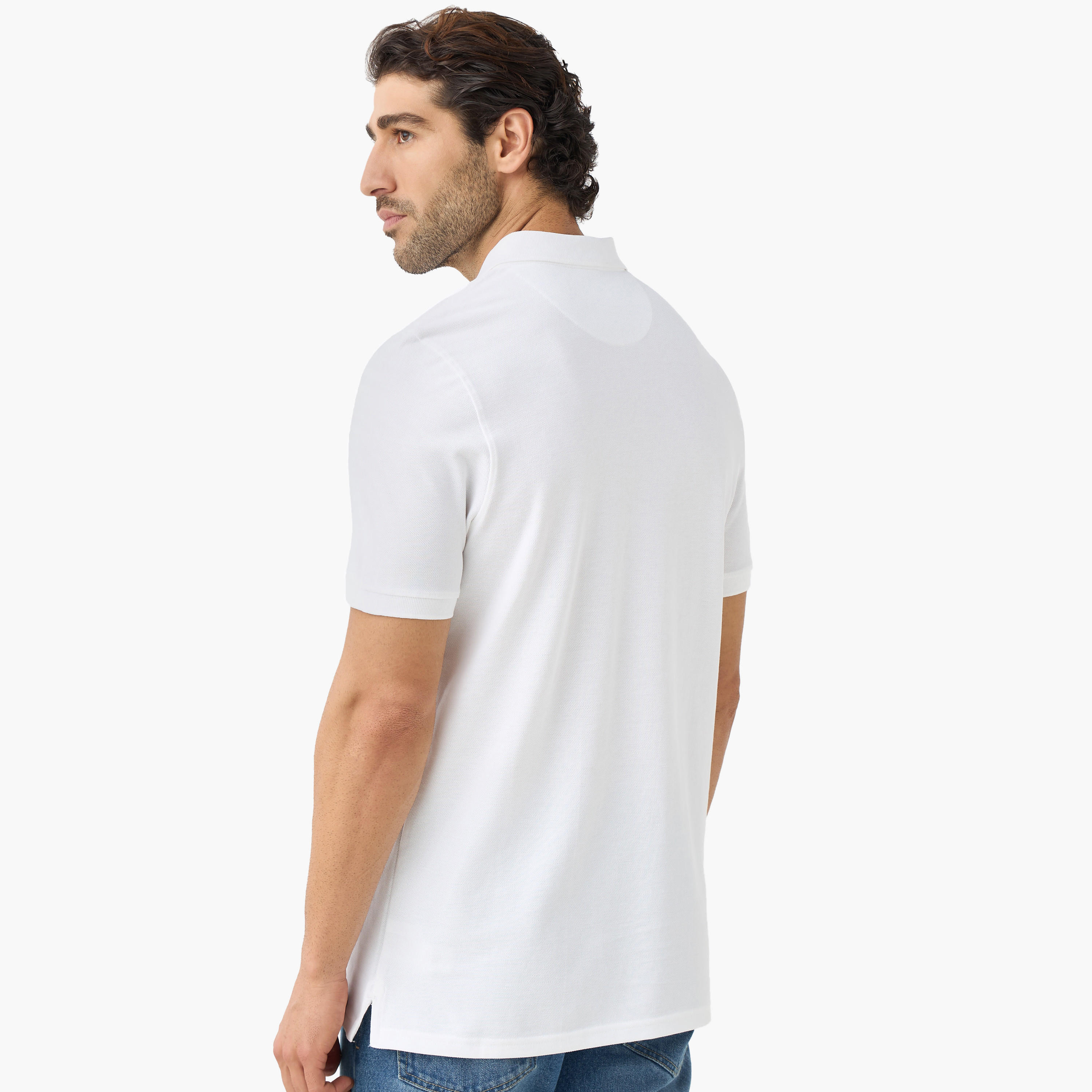 تيشيرت بولو بارز الملمس بأكمام قصيرة وأزرار إغلاق - طقم من قطعتين -men-clothing-tshirtsandpolos-polos-image-3