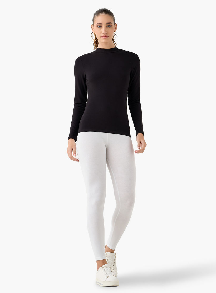 تيشيرت بياقة عالية وأكمام طويلة - عبوة من قطعتين-women-clothing-tshirts-image-7