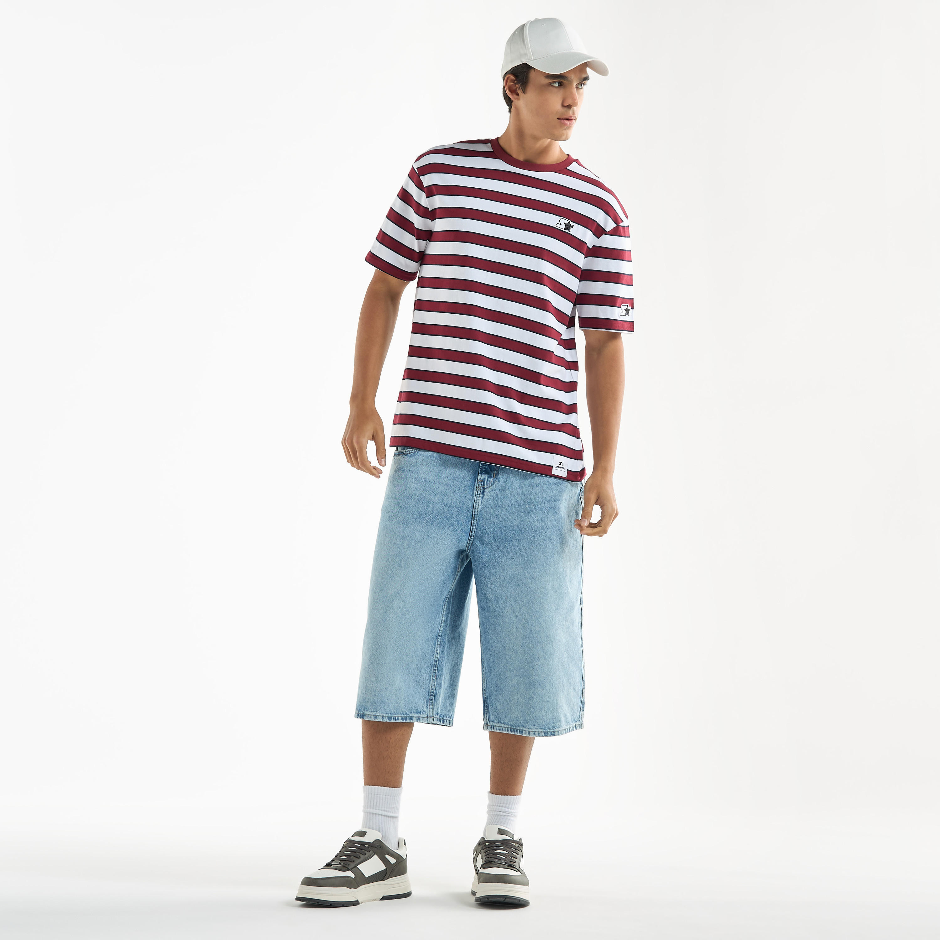 Starter Striped Crew Neck T-shirt with Short Sleeves-men-clothing-tshirtsandpolos-tshirts-image-2