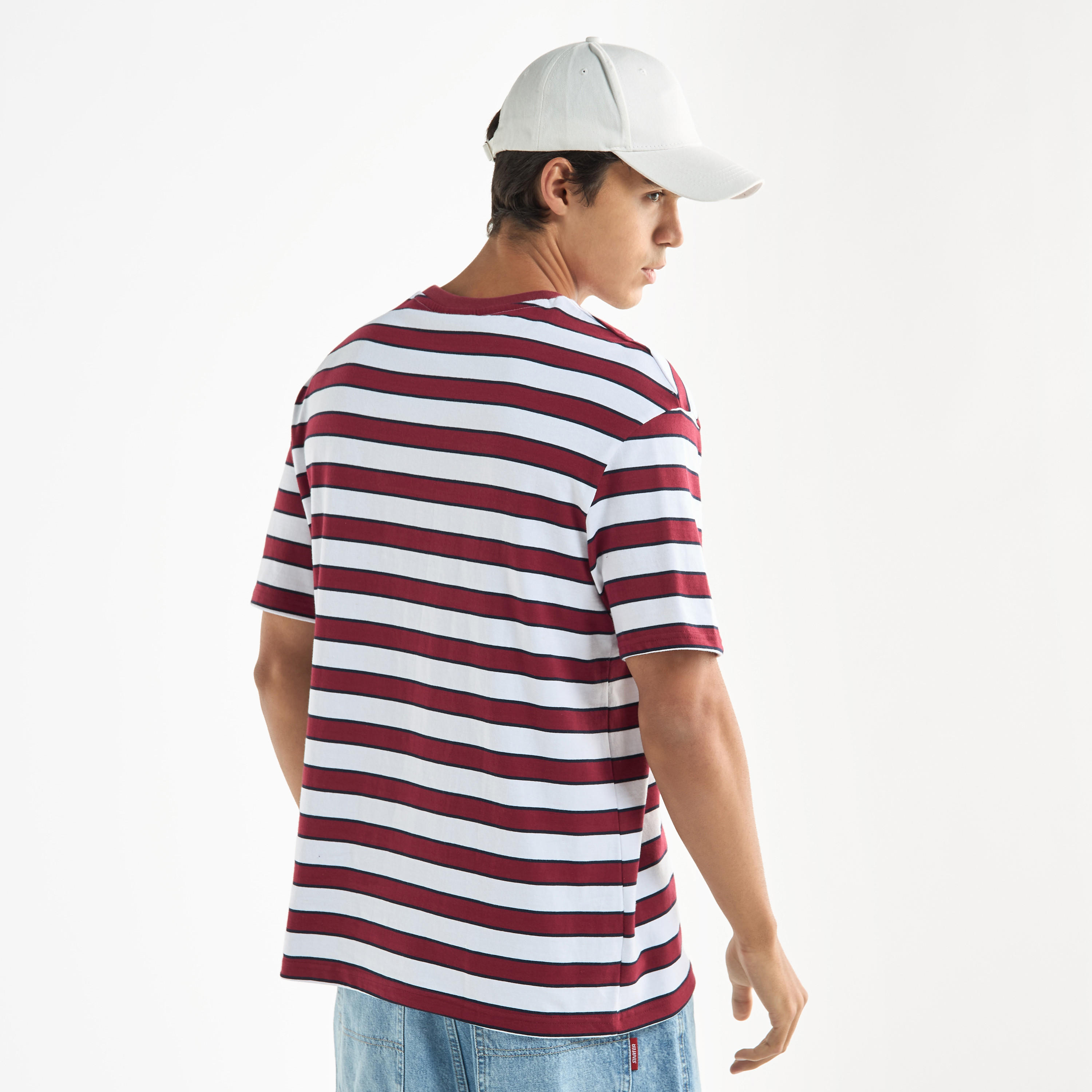 Starter Striped Crew Neck T-shirt with Short Sleeves-men-clothing-tshirtsandpolos-tshirts-image-3