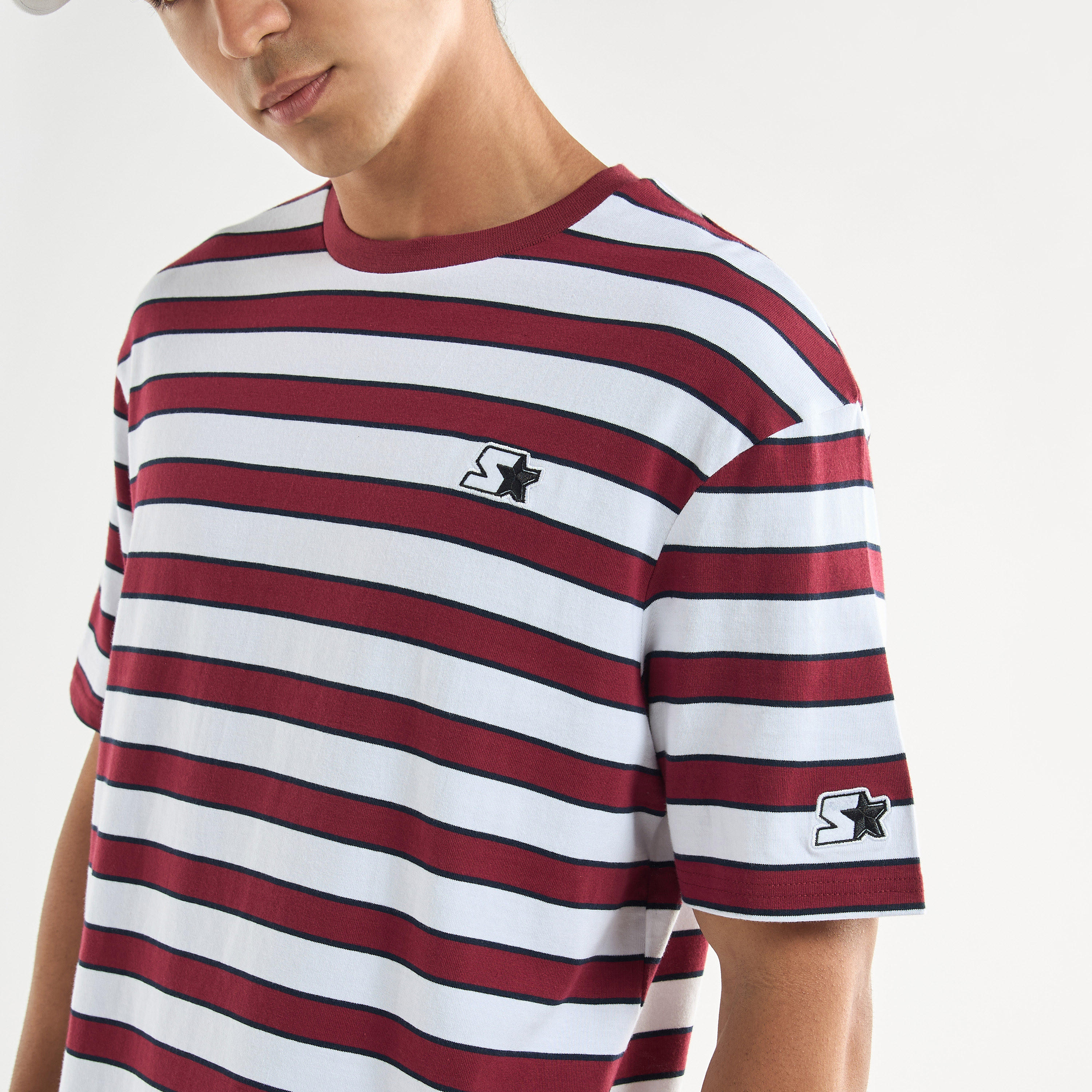 Starter Striped Crew Neck T-shirt with Short Sleeves-men-clothing-tshirtsandpolos-tshirts-image-4