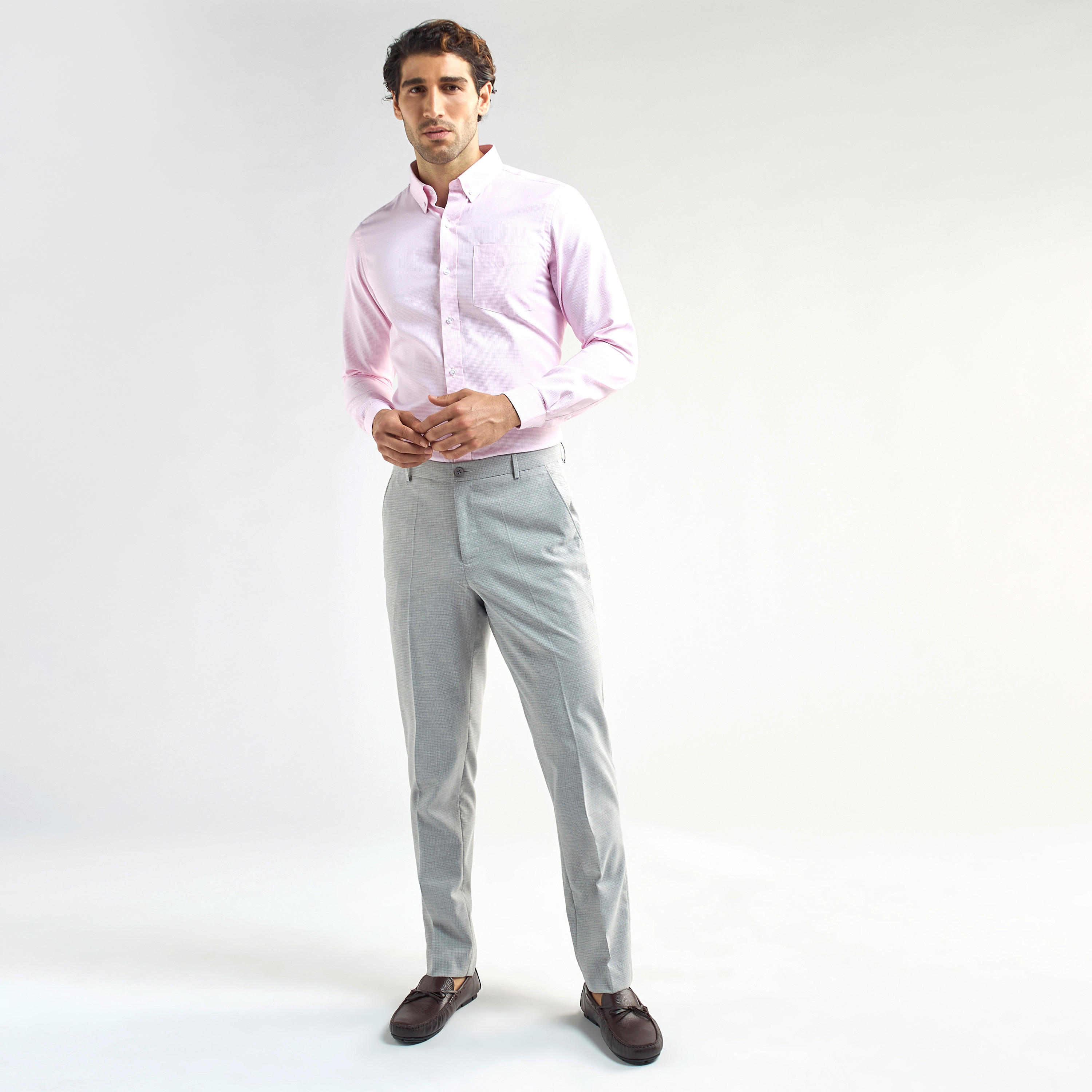 Regular Fit Checked Shirt with Long Sleeves-men-clothing-shirts-image-2