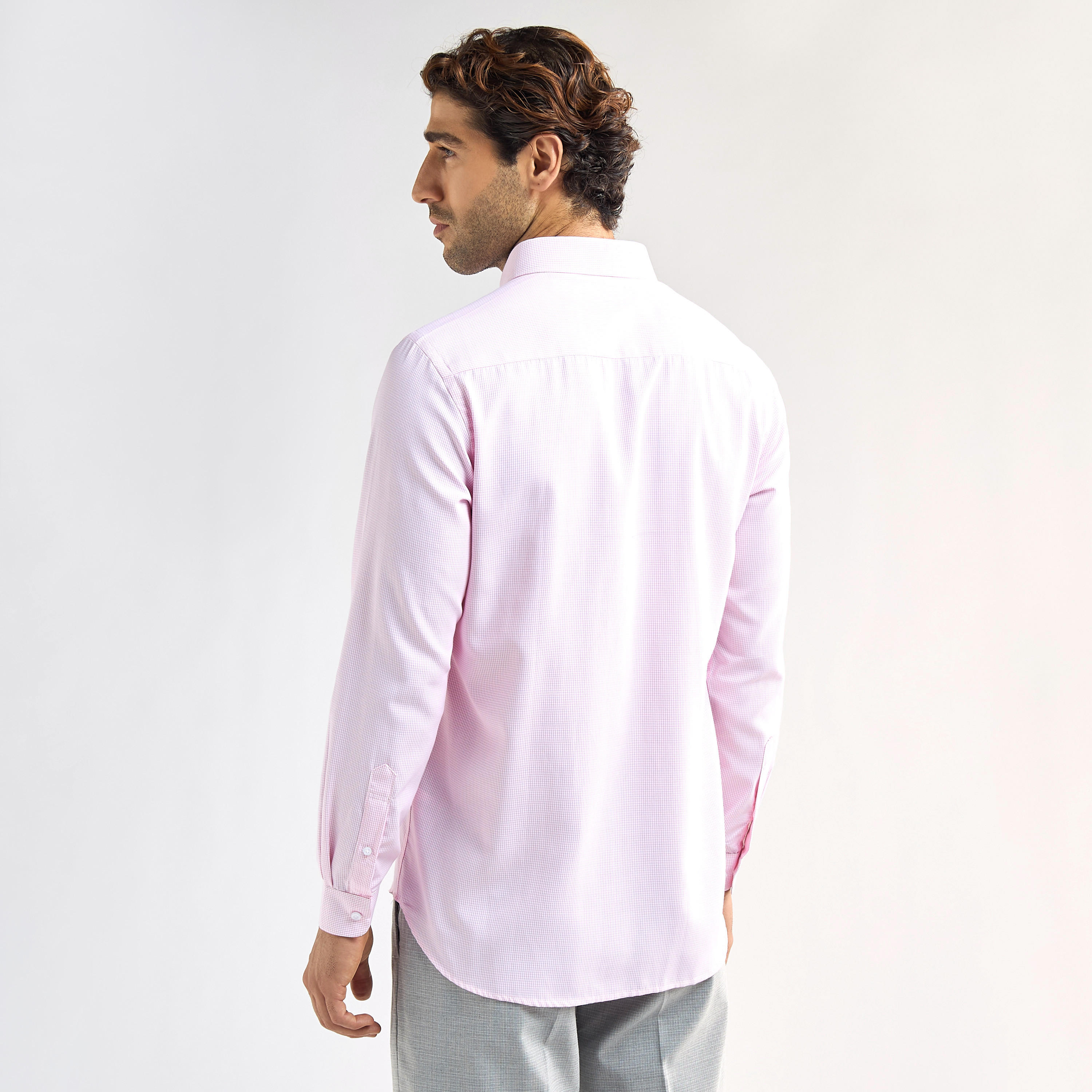 Regular Fit Checked Shirt with Long Sleeves-men-clothing-shirts-image-3