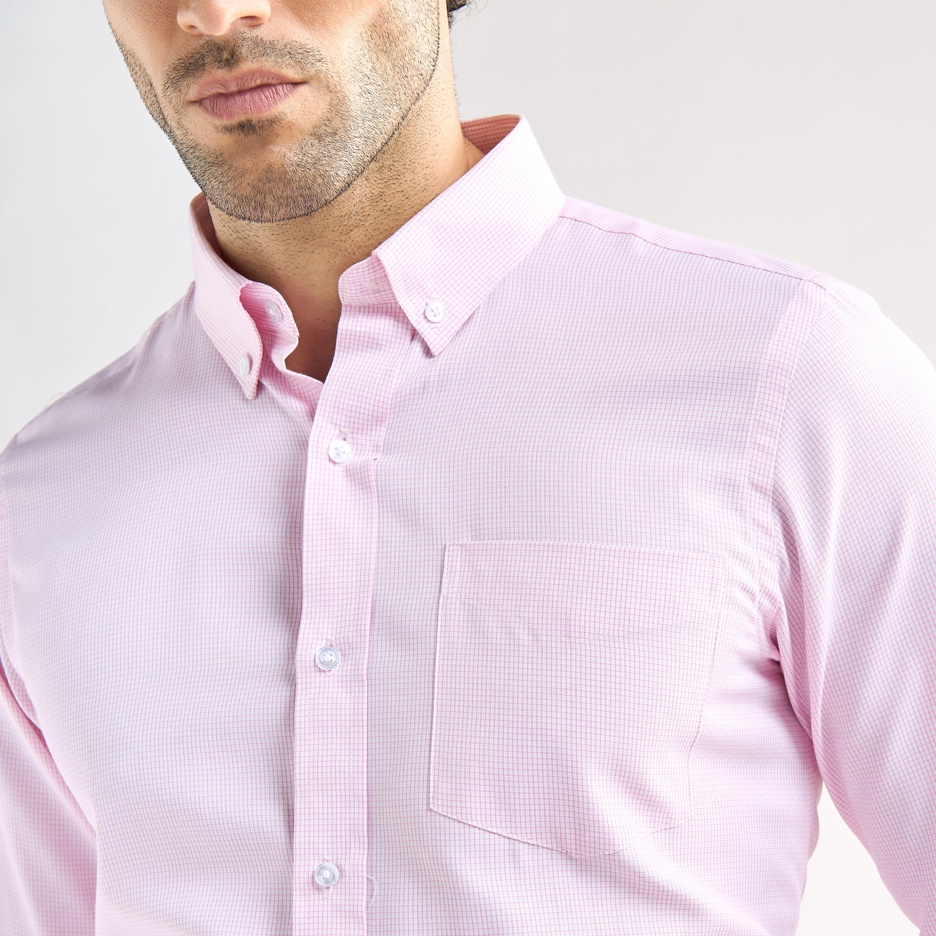 Regular Fit Checked Shirt with Long Sleeves-men-clothing-shirts-image-4