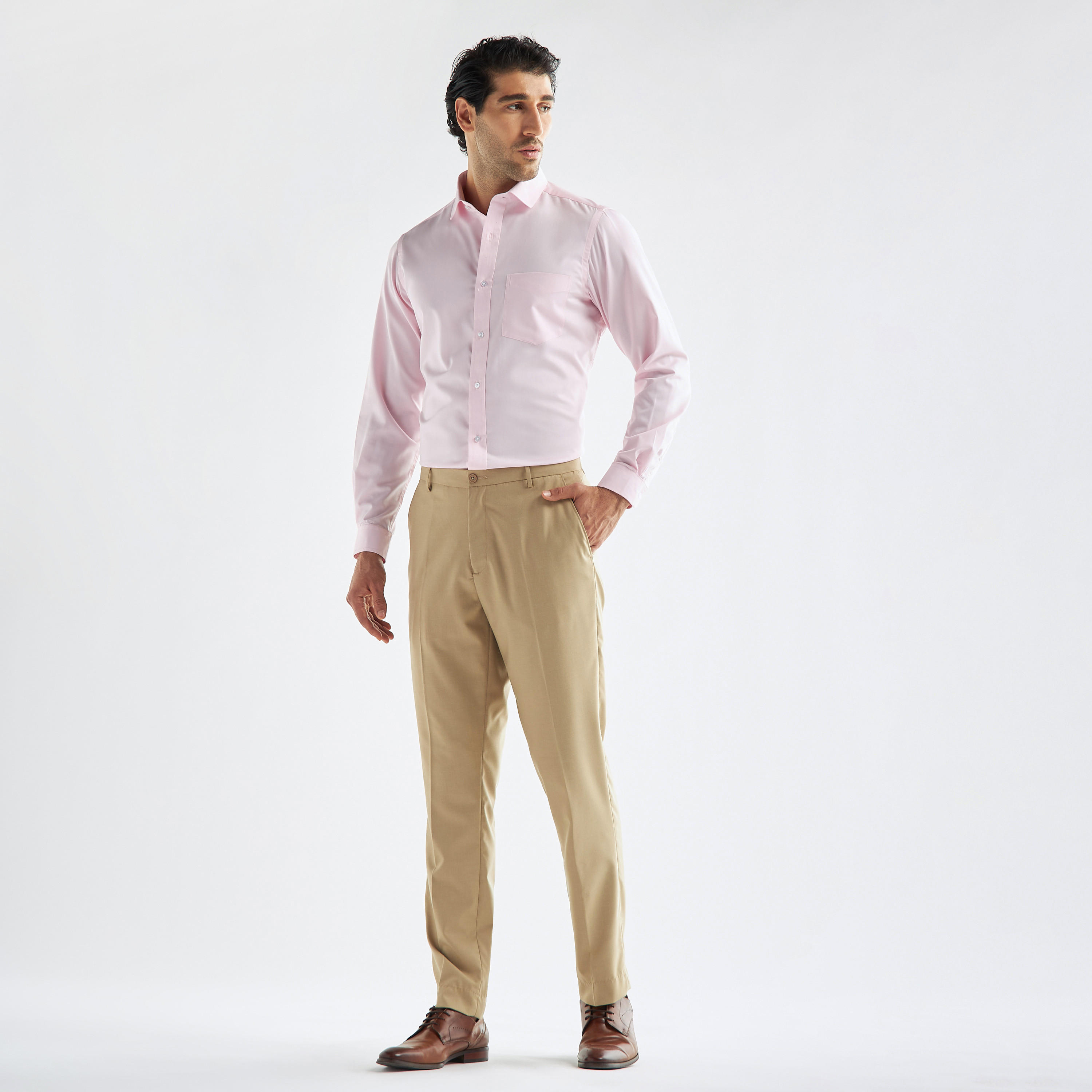 Regular Fit Solid Shirt with Long Sleeves-men-clothing-shirts-image-2