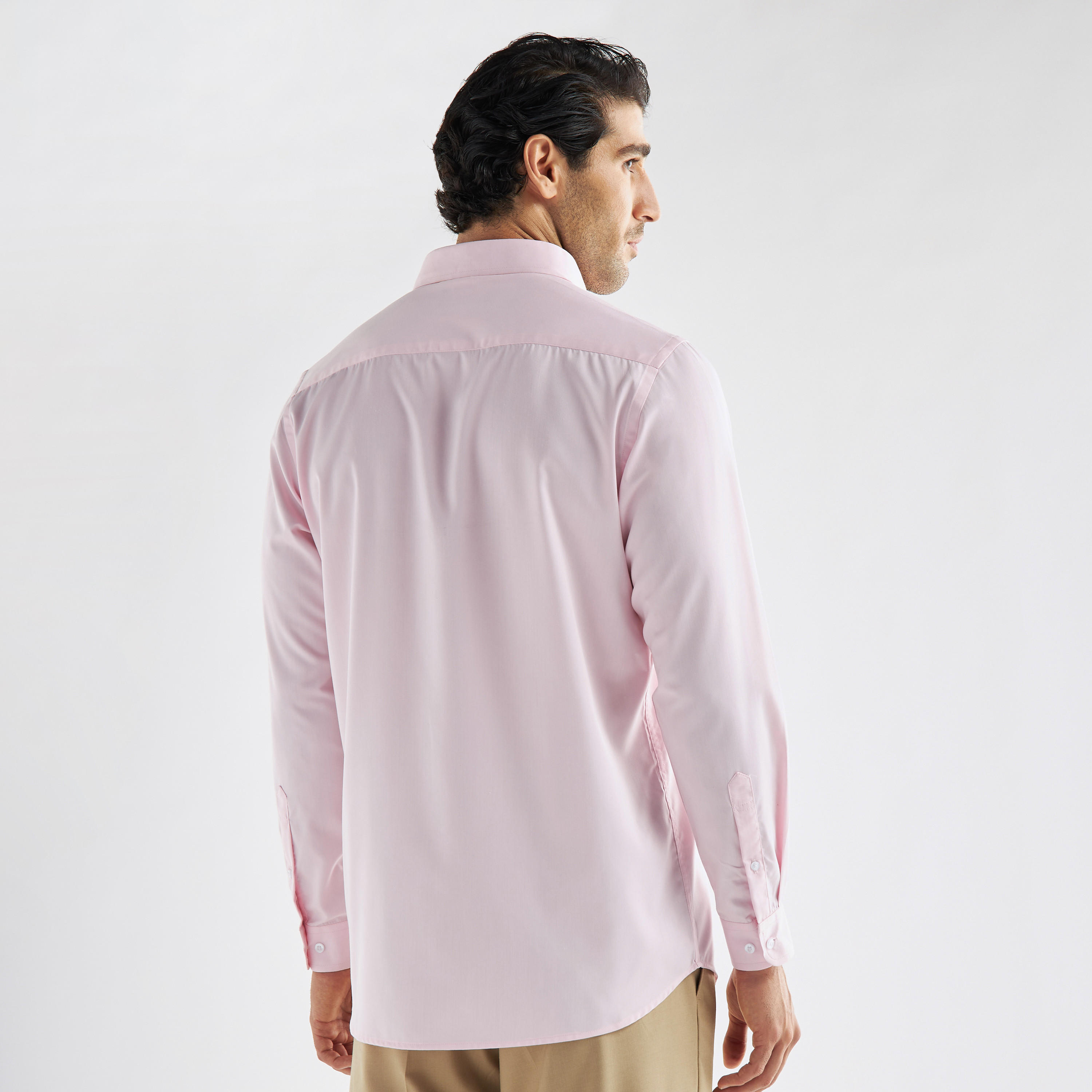Regular Fit Solid Shirt with Long Sleeves-men-clothing-shirts-image-3