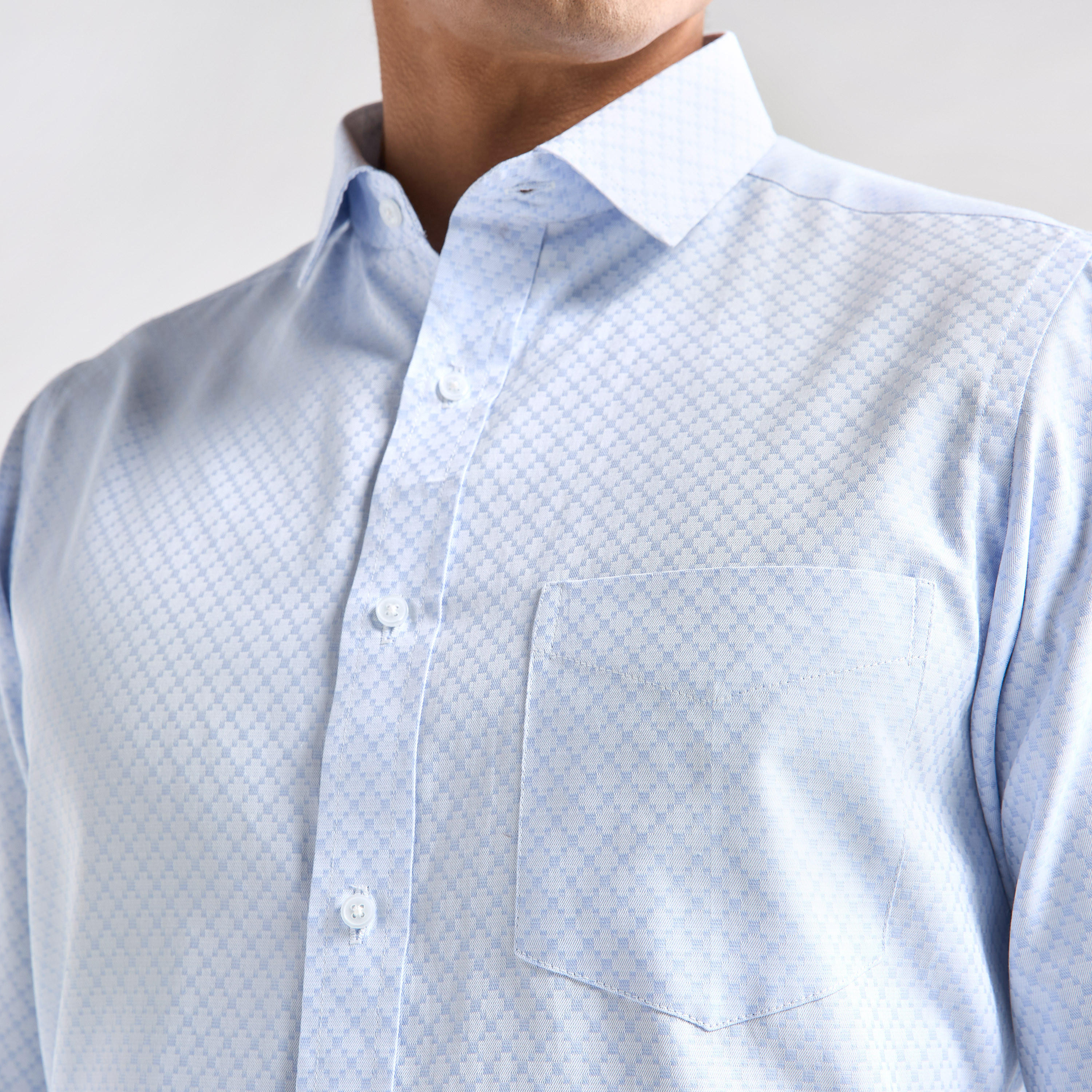 Regular Fit Textured Shirt with Long Sleeves and Pocket-men-clothing-shirts-image-4