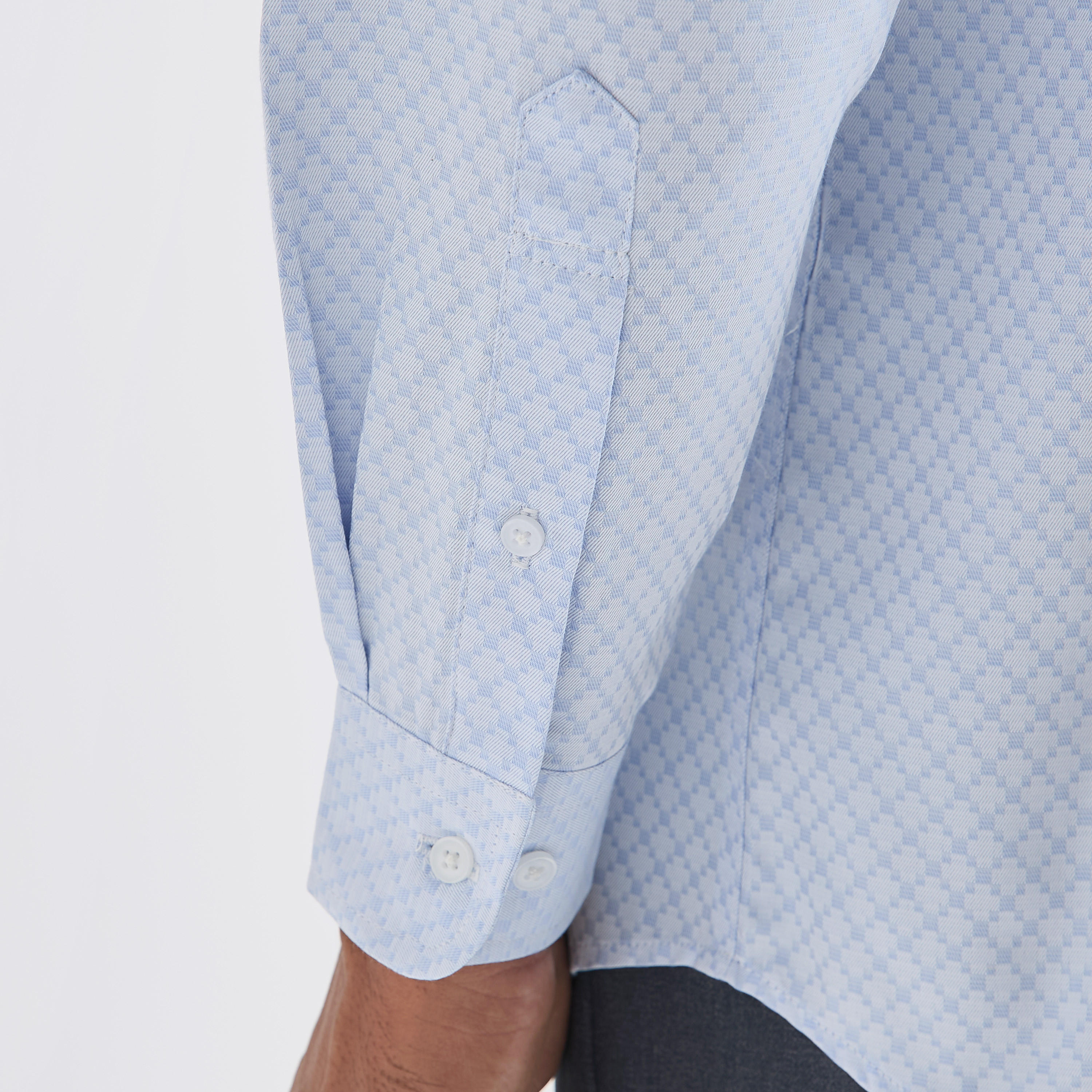 Regular Fit Textured Shirt with Long Sleeves and Pocket-men-clothing-shirts-image-5