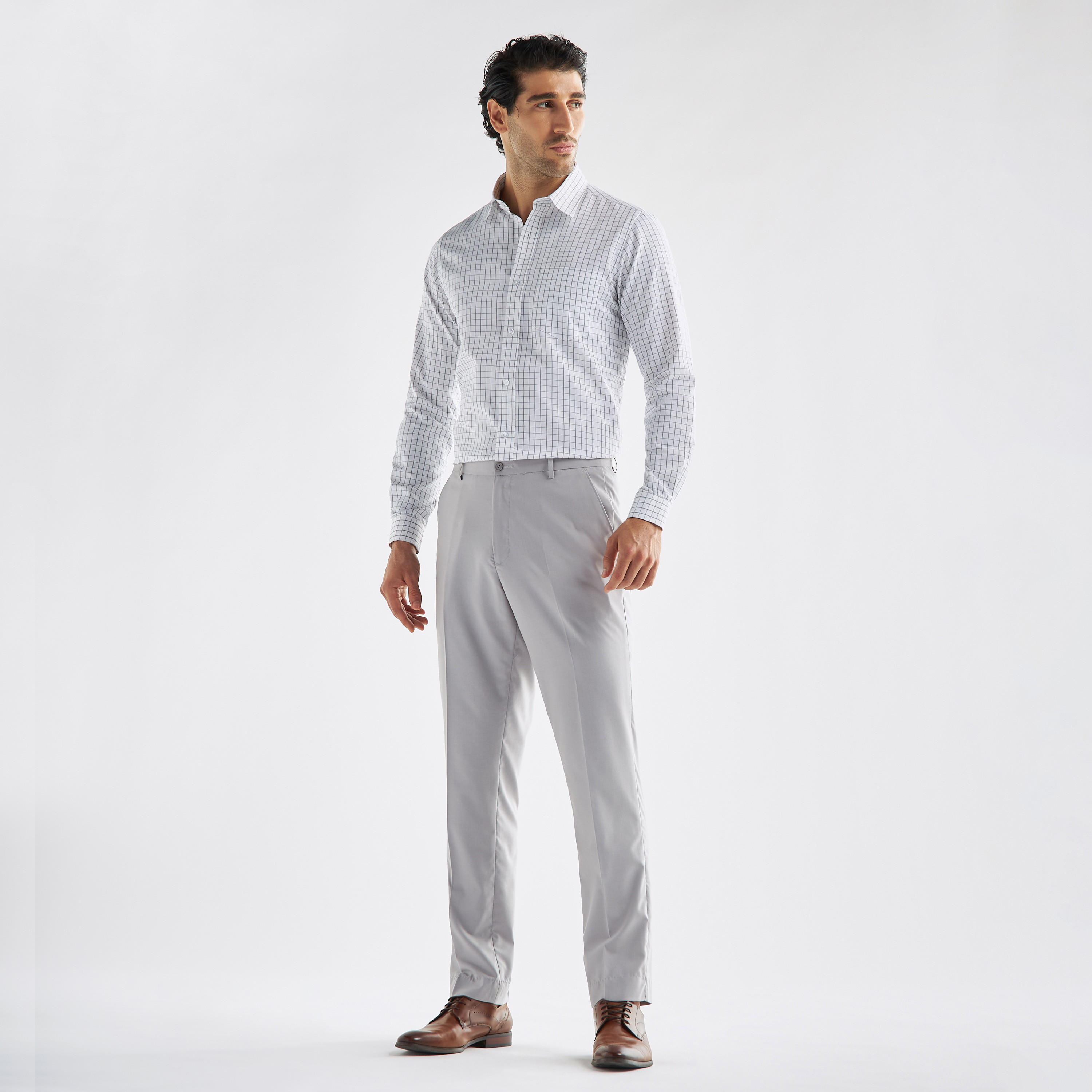 Regular Fit Checked Shirt with Long Sleeves-men-clothing-shirts-image-2