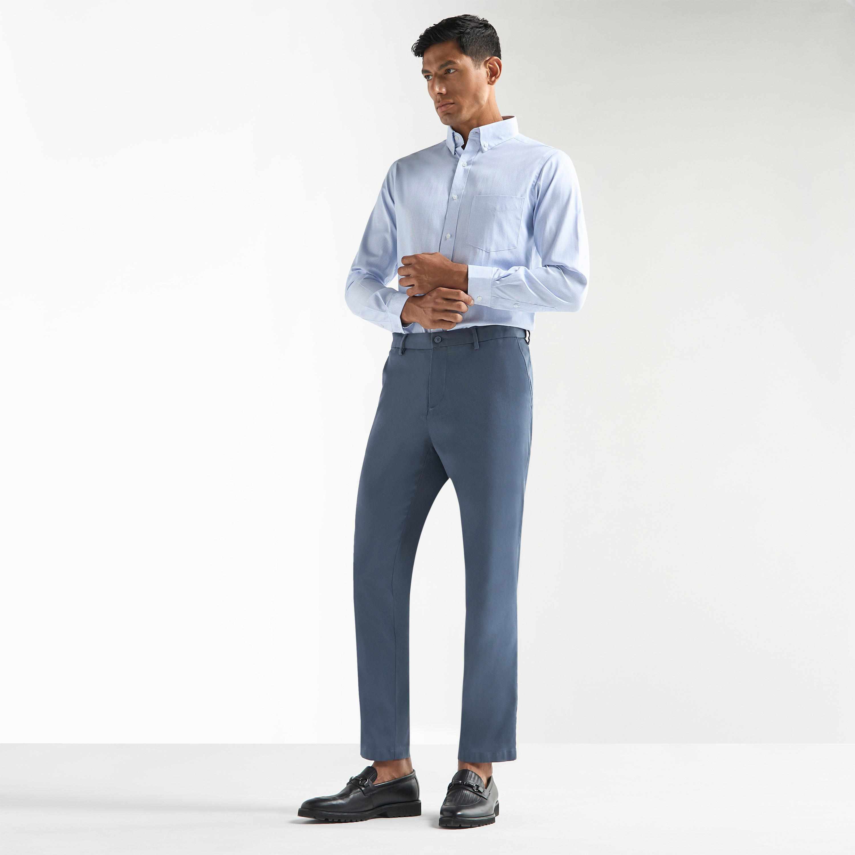 قميص كاروهات بجيوب وأكمام طويلة وقصة عادية-men-clothing-shirts-image-2