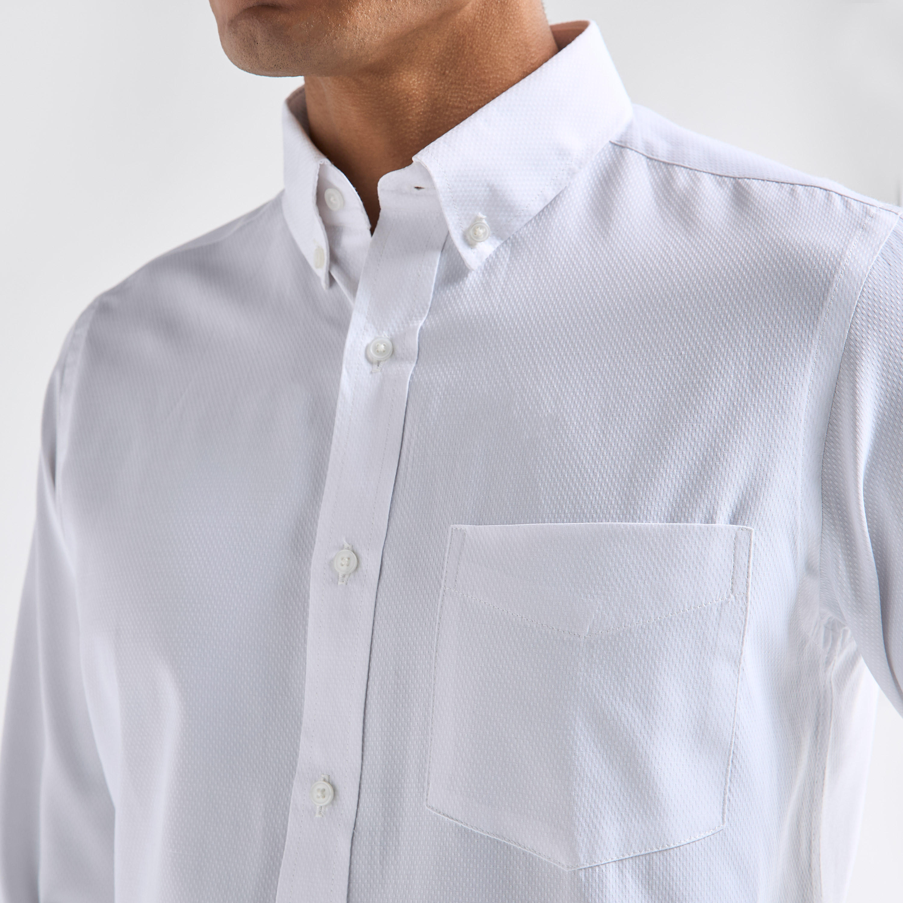 Regular Fit Textured Shirt with Long Sleeves and Pocket-men-clothing-shirts-image-4