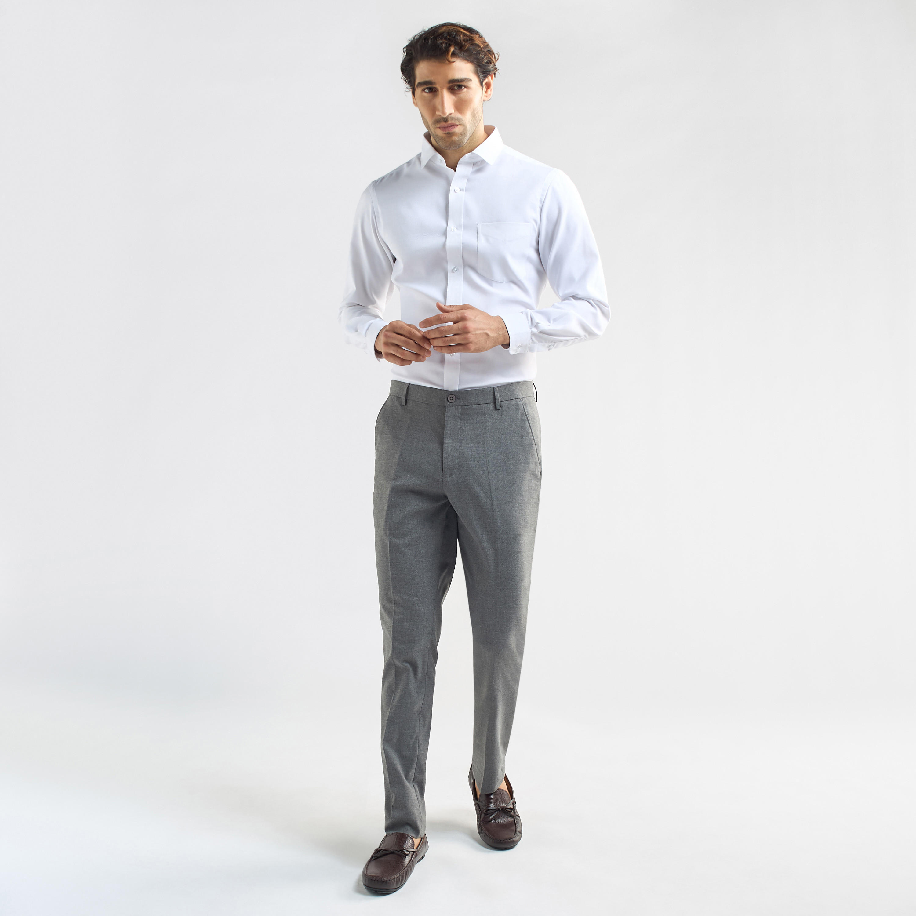 قميص بارز الملمس بأكمام طويلة وجيب على الصدر بقصّة عادية-men-clothing-shirts-image-2