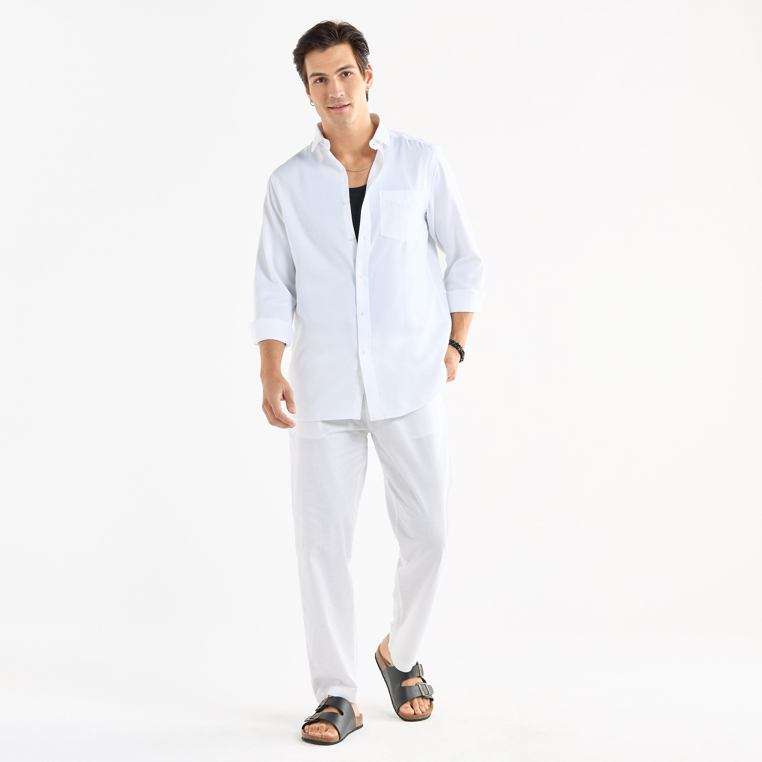 قميص بارز الملمس بأكمام طويلة وجيب-men-clothing-shirts-image-2