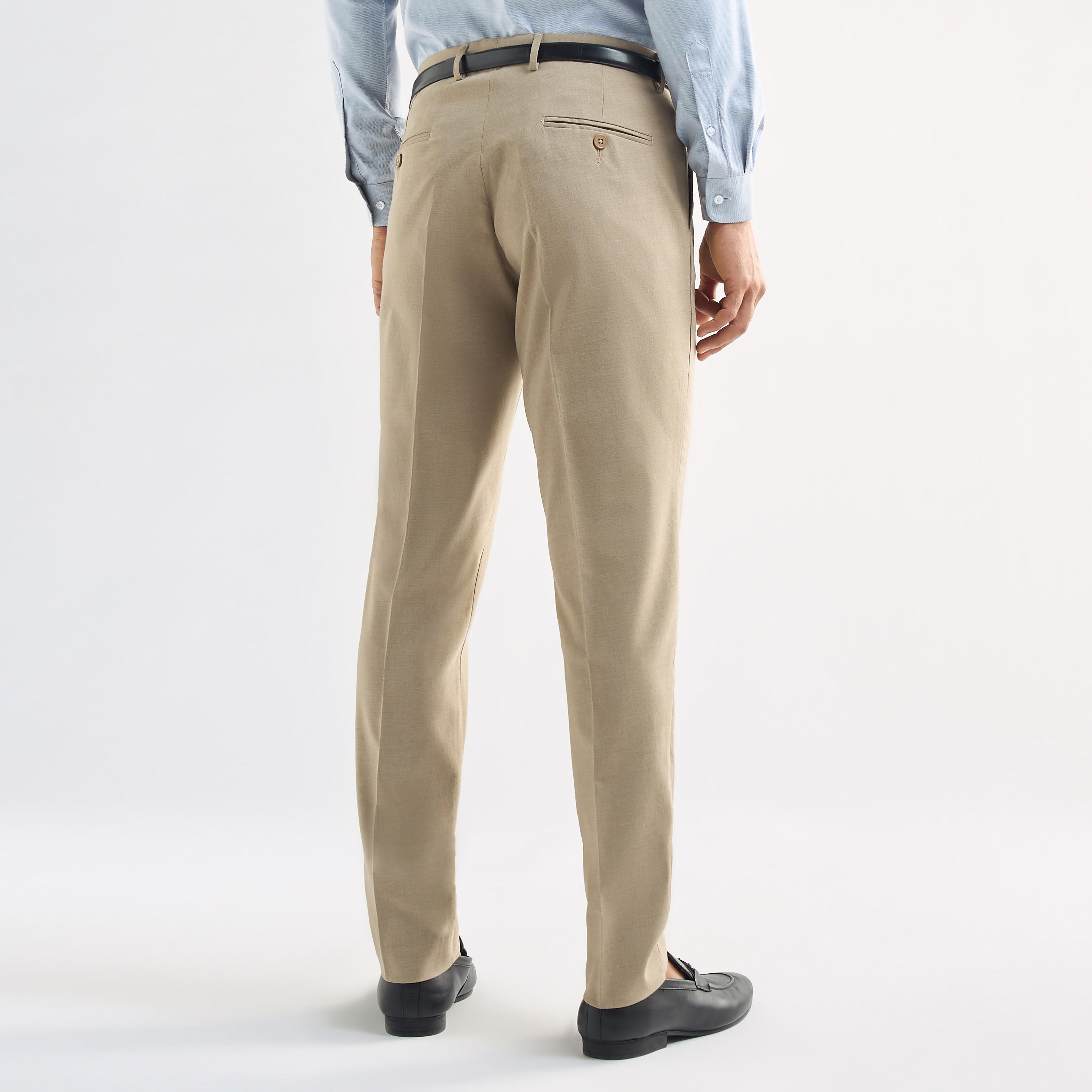 Solid Slim Fit Flexi Waist Trousers with Pockets-men-clothing-bottoms-trousersandchinos-trousers-image-3