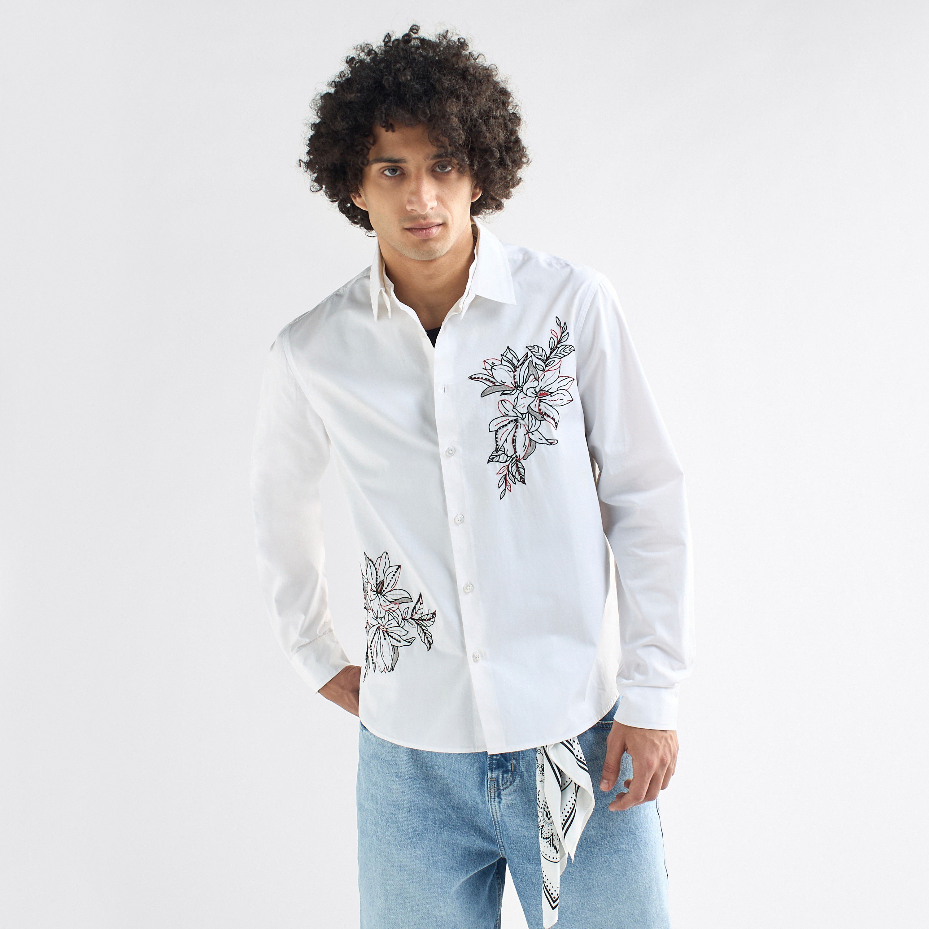 Floral Print Shirt with Long Sleeves-men-clothing-shirts-image-1