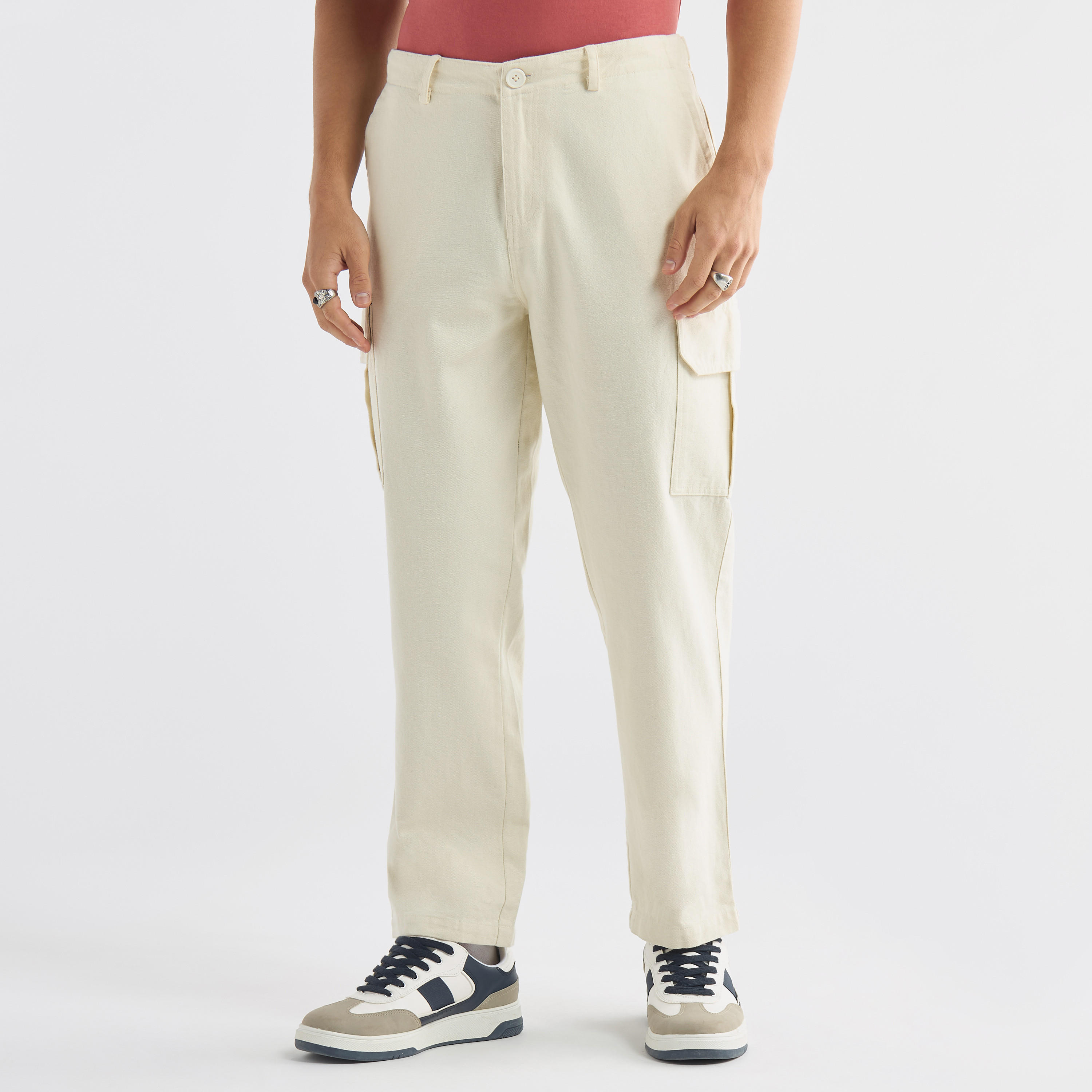 Regular Fit Pants with Flexi Waist and Pockets-men-clothing-bottoms-trousersandchinos-trousers-image-1