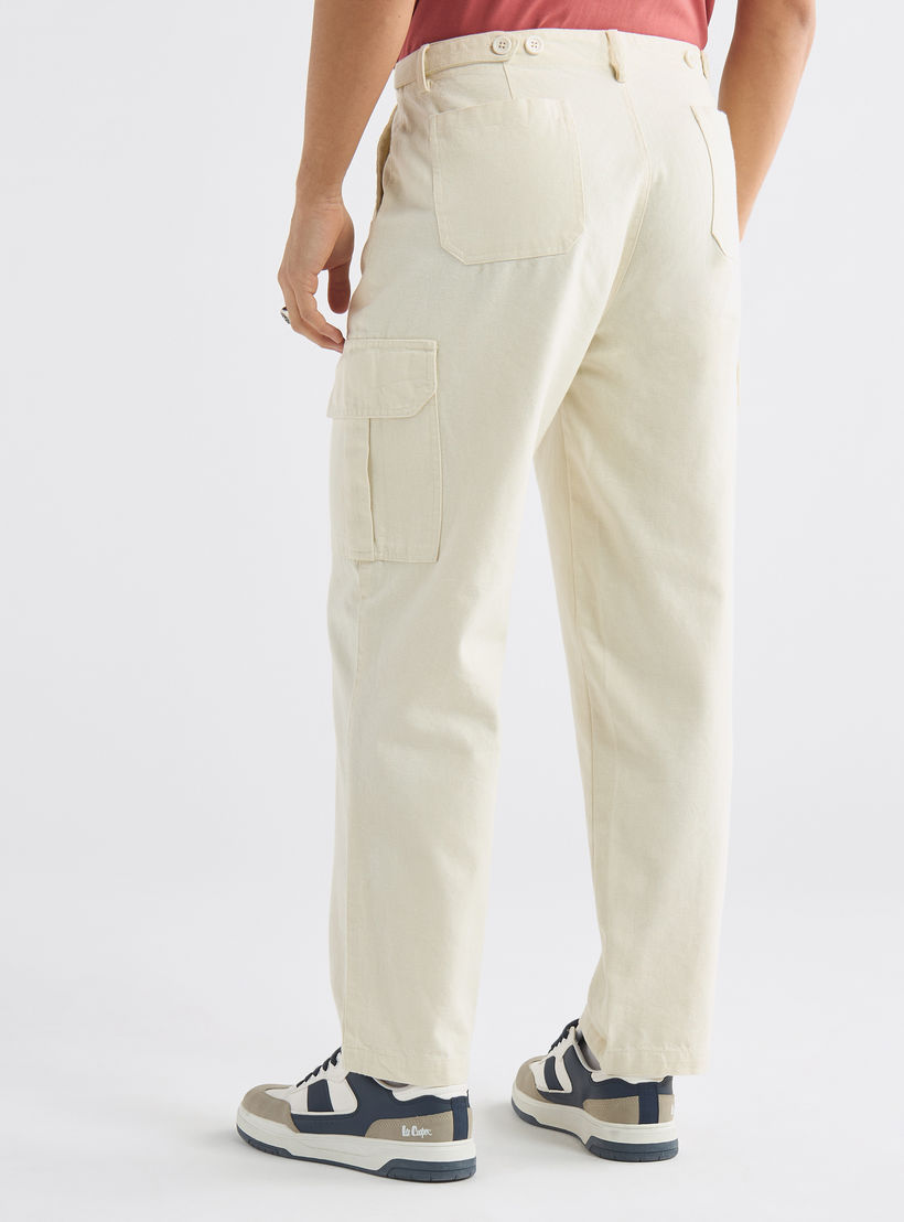 Regular Fit Pants with Flexi Waist and Pockets-men-clothing-bottoms-trousersandchinos-trousers-image-3