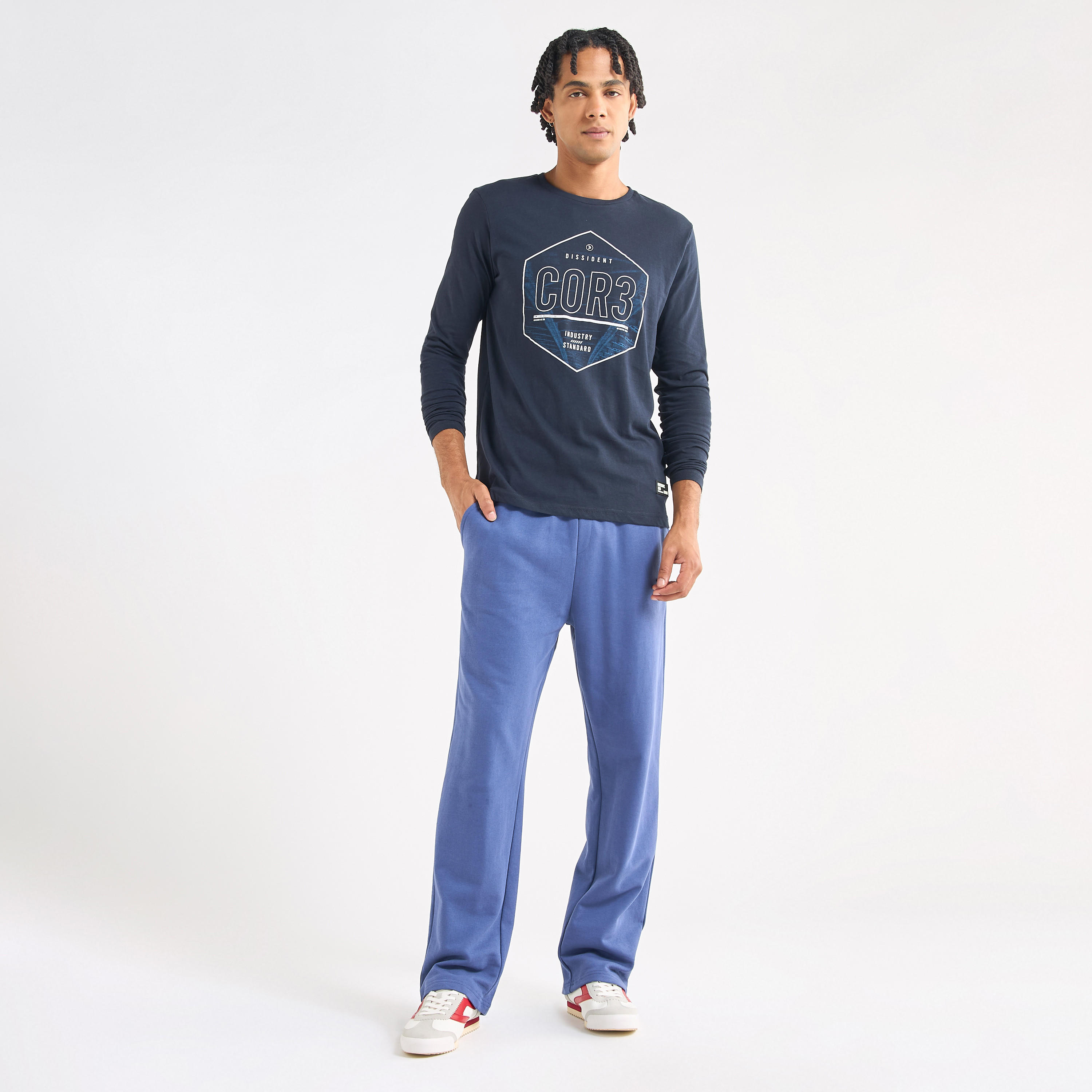 Solid Track Pants with Drawstring Closure and Pockets-men-clothing-bottoms-joggers-image-2