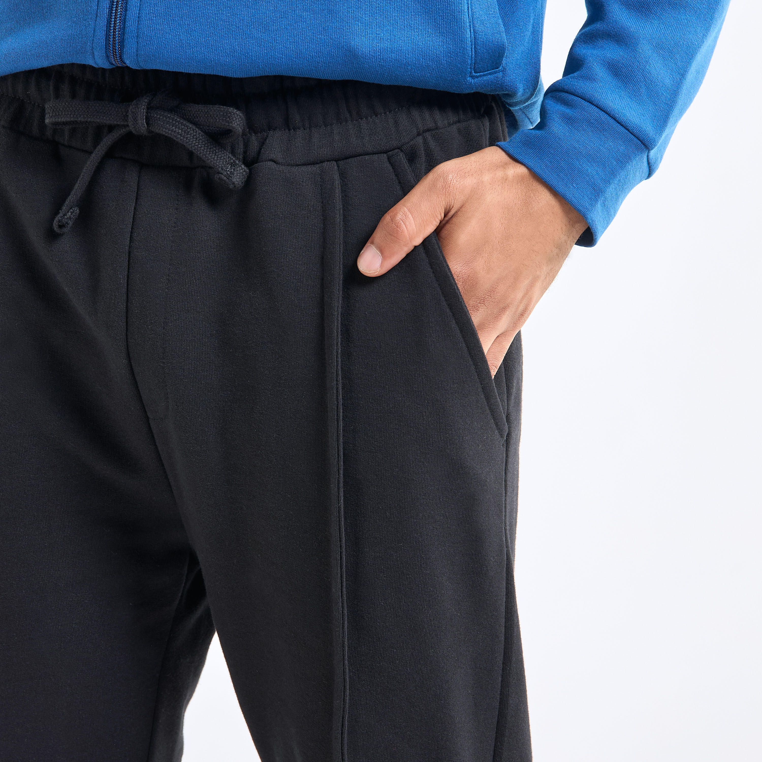 بنطلون رياضي سادة بقصة عادية وخصر مرن وجيوب-men-clothing-bottoms-joggers-image-4