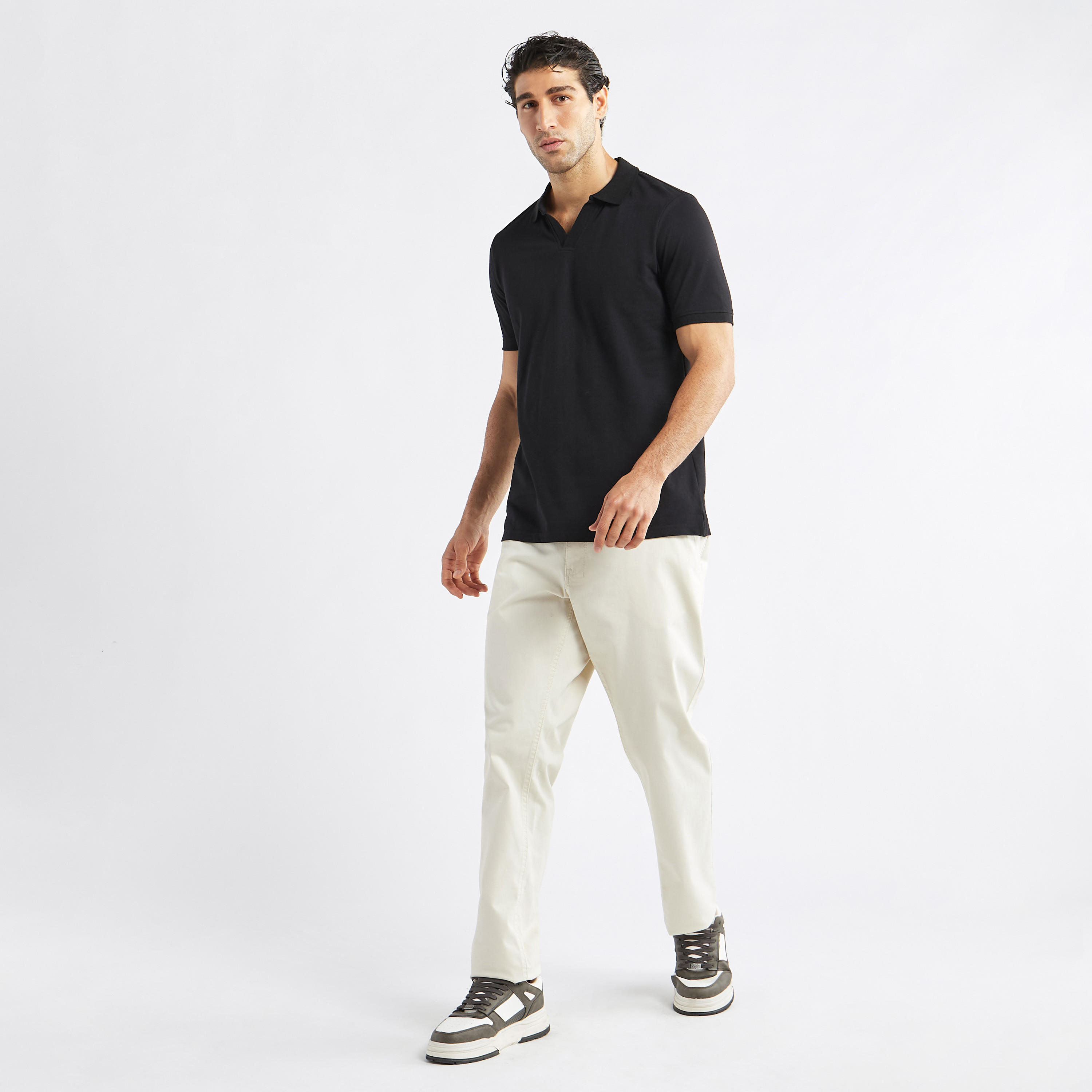 تيشيرت بولو سادة بأكمام قصيرة-men-clothing-tshirtsandpolos-polos-image-3