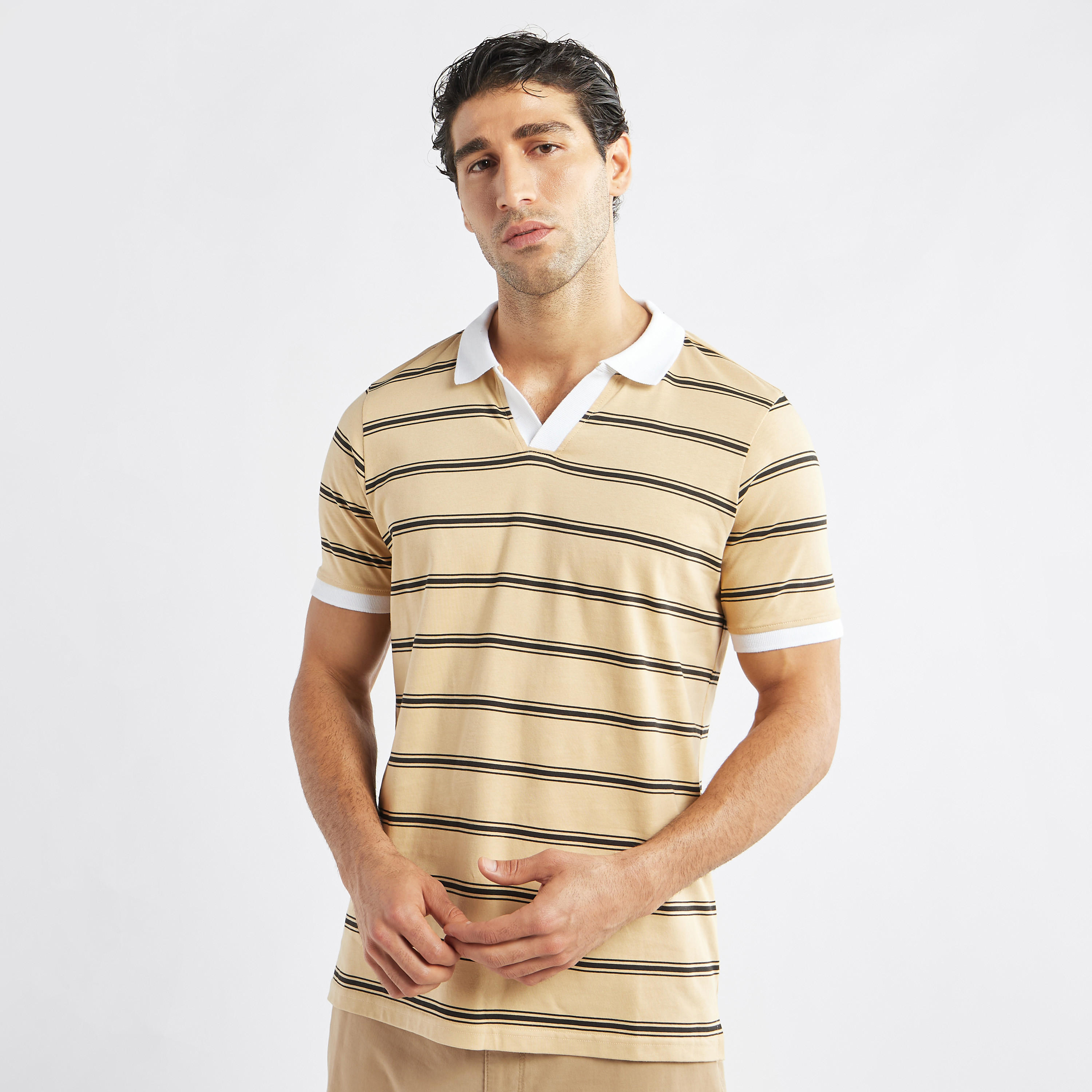 تيشيرت بولو مخطط بأكمام قصيرة-men-clothing-tshirtsandpolos-polos-image-5