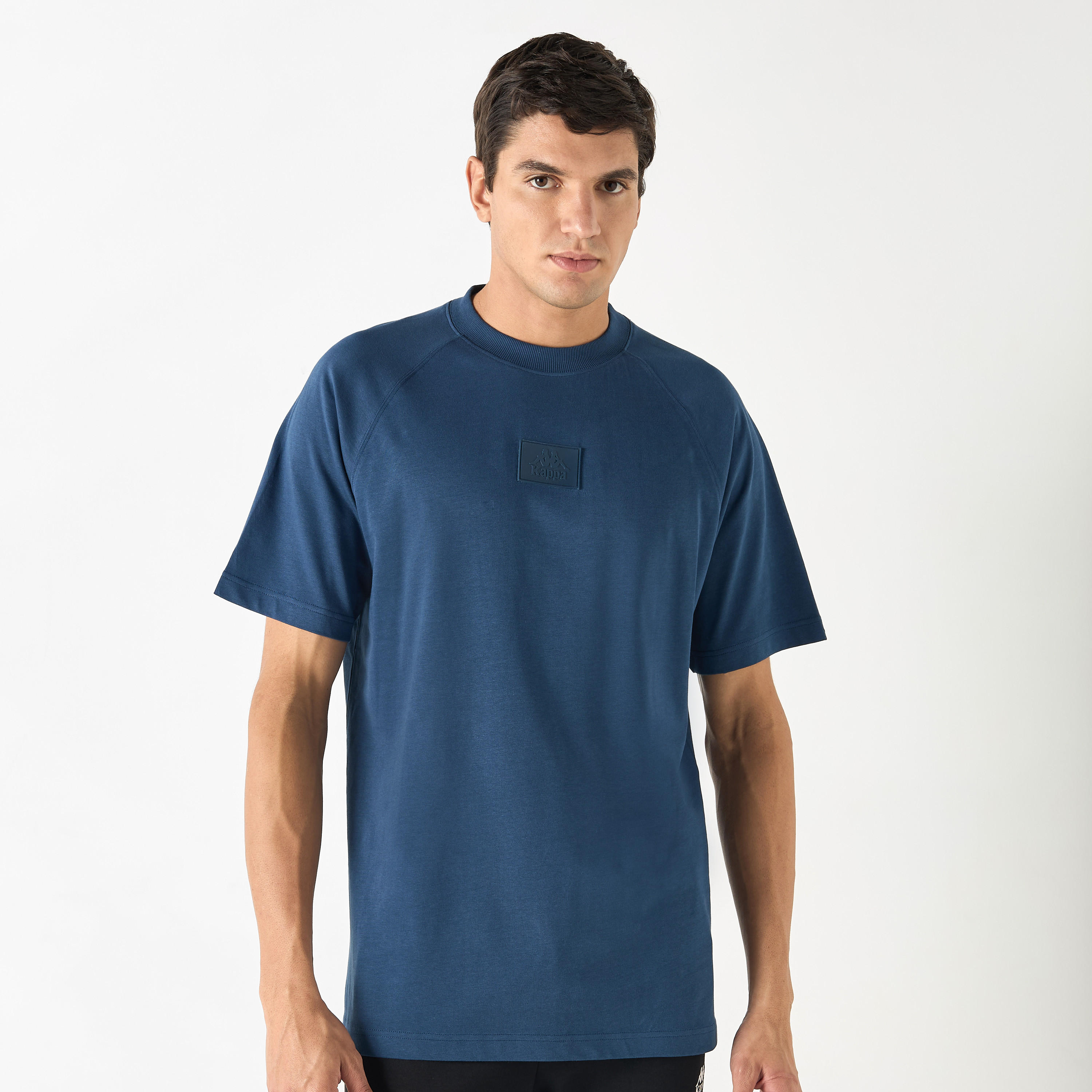 Kappa Logo Applique T-shirt with Short Sleeves-men-clothing-sportswearandactivewear-tshirtsandpolos-image-1