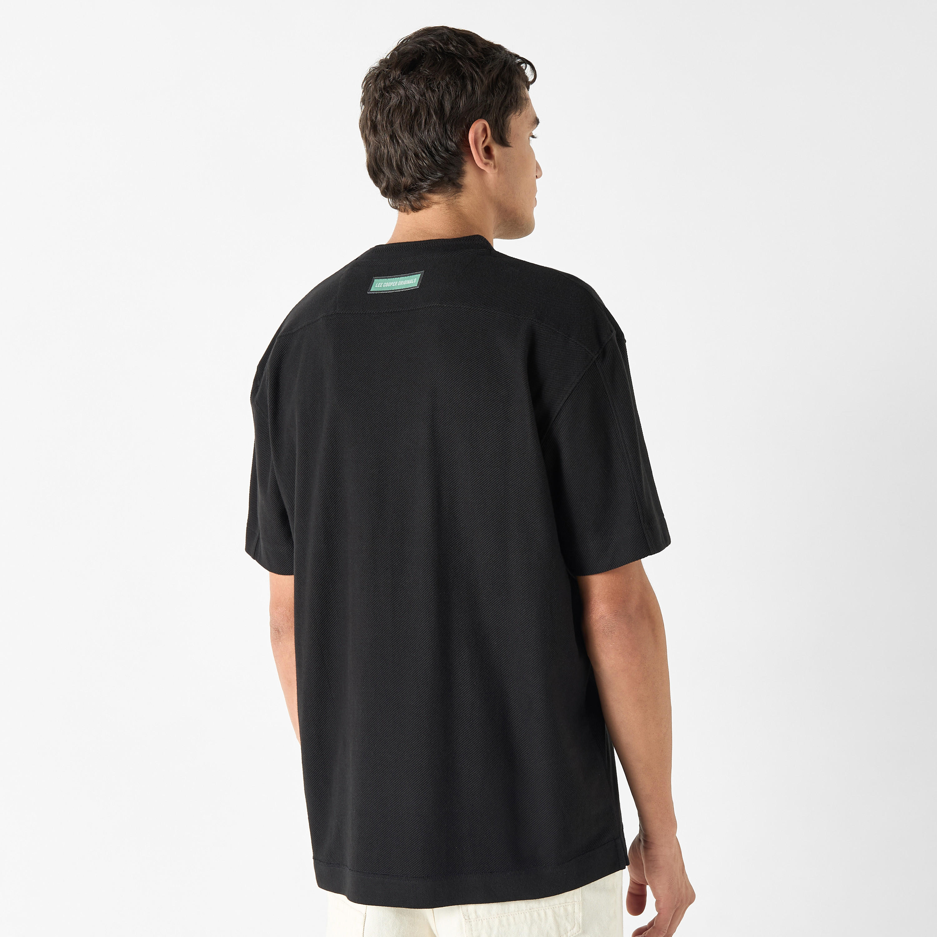 Lee Cooper Embroidered T-shirt with Crew Neck and Short Sleeves-men-clothing-tshirtsandpolos-tshirts-image-3