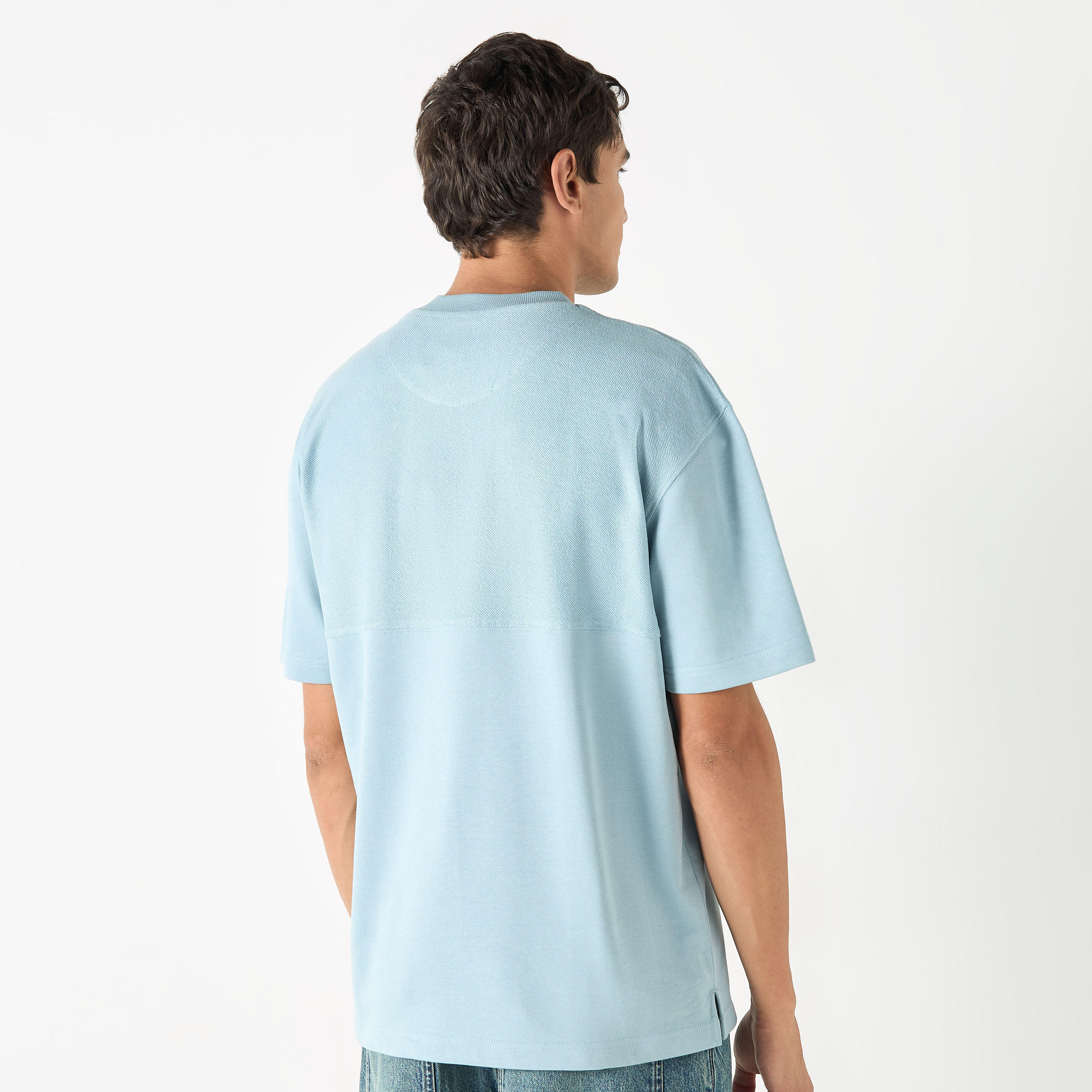 Lee Cooper Logo Applique T-shirt with Short Sleeves-men-clothing-tshirtsandpolos-tshirts-image-3