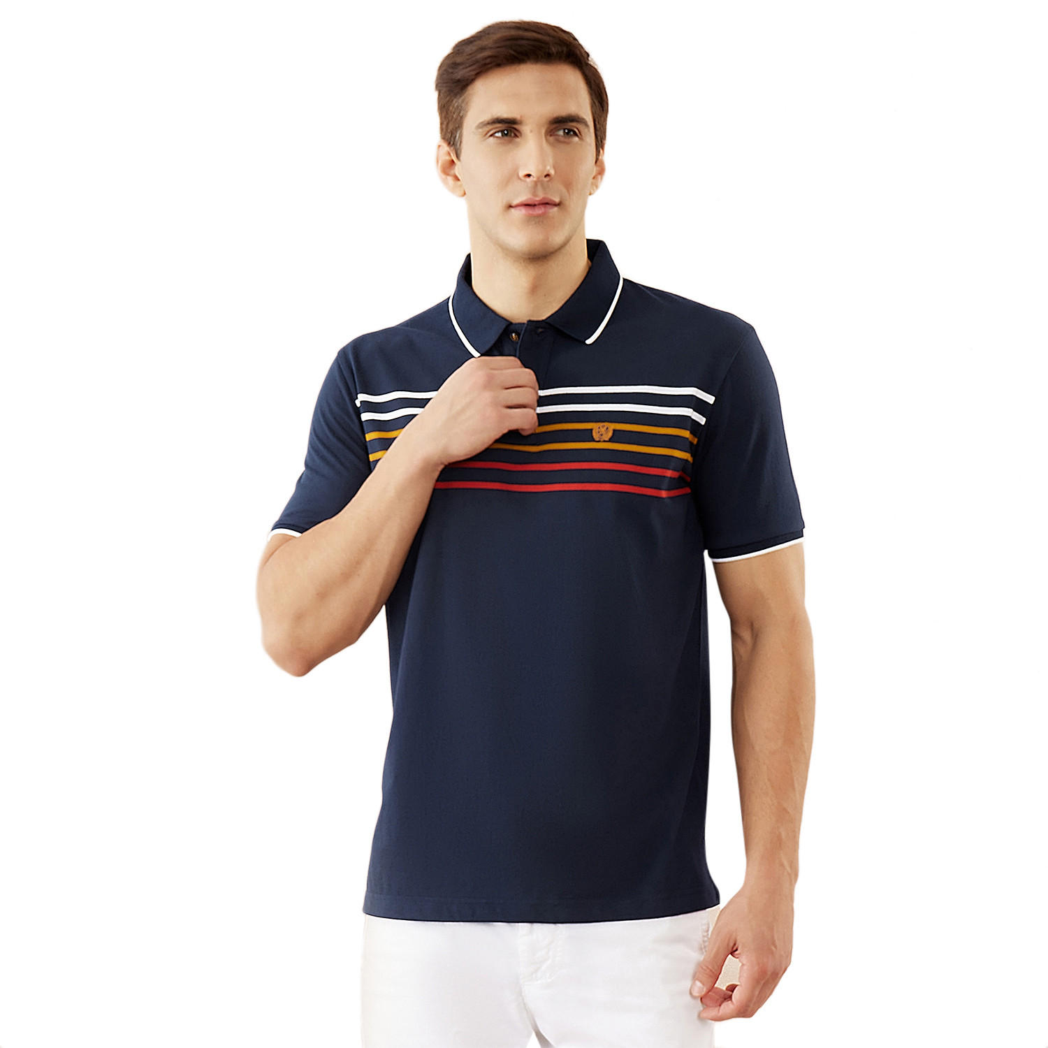 تيشيرت بولو مقلّم من فهرنهايت-men-clothing-tshirtsandpolos-polos-image-1