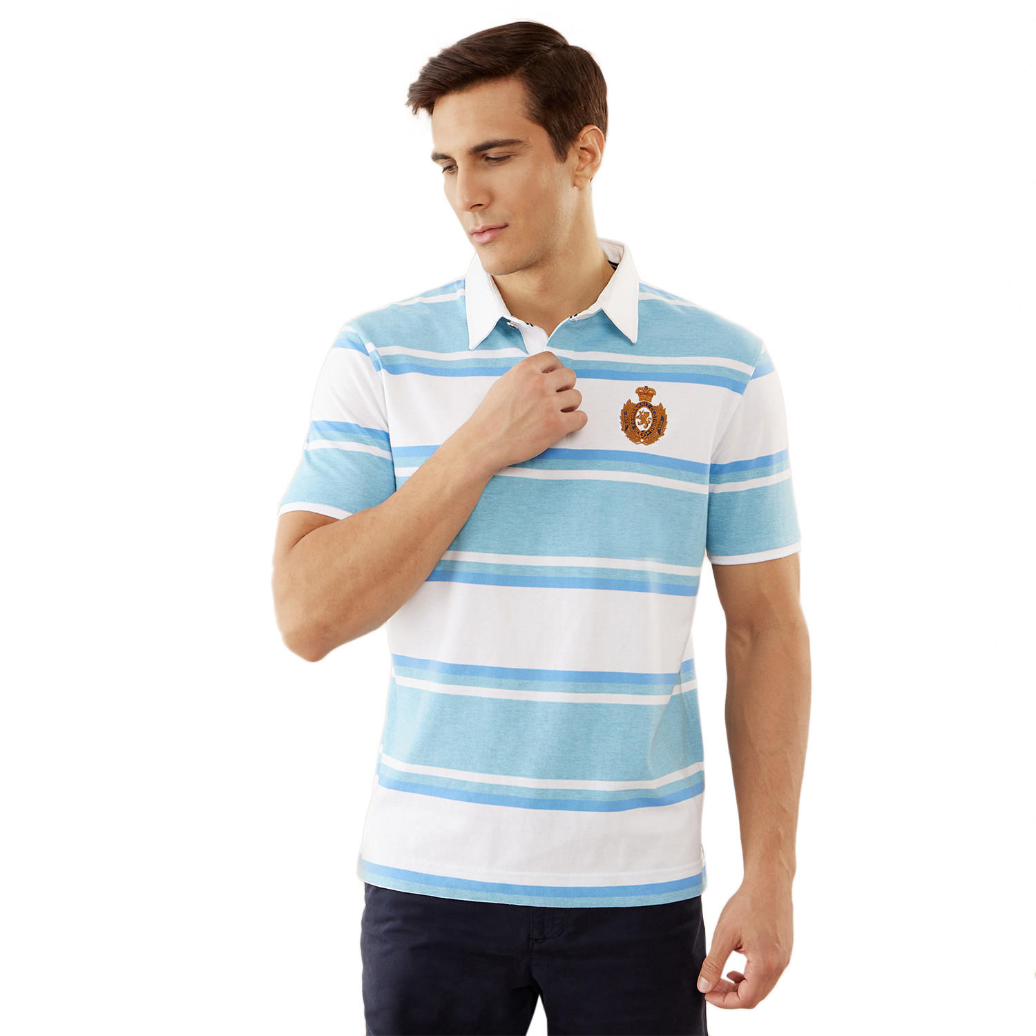 تيشيرت بولو مقلّم من فهرنهايت-men-clothing-tshirtsandpolos-polos-image-1