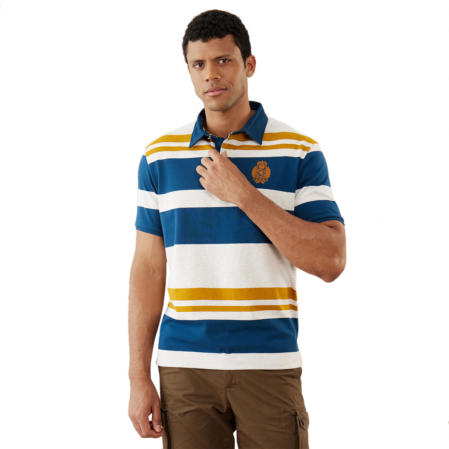 تيشيرت بولو مقلّم من فهرنهايت-men-clothing-tshirtsandpolos-polos-image-1