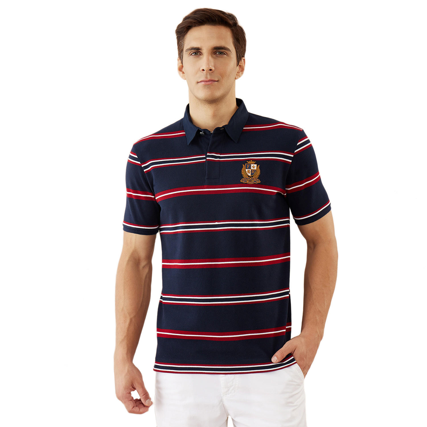 تيشيرت بولو مقلّم من فهرنهايت-men-clothing-tshirtsandpolos-polos-image-1