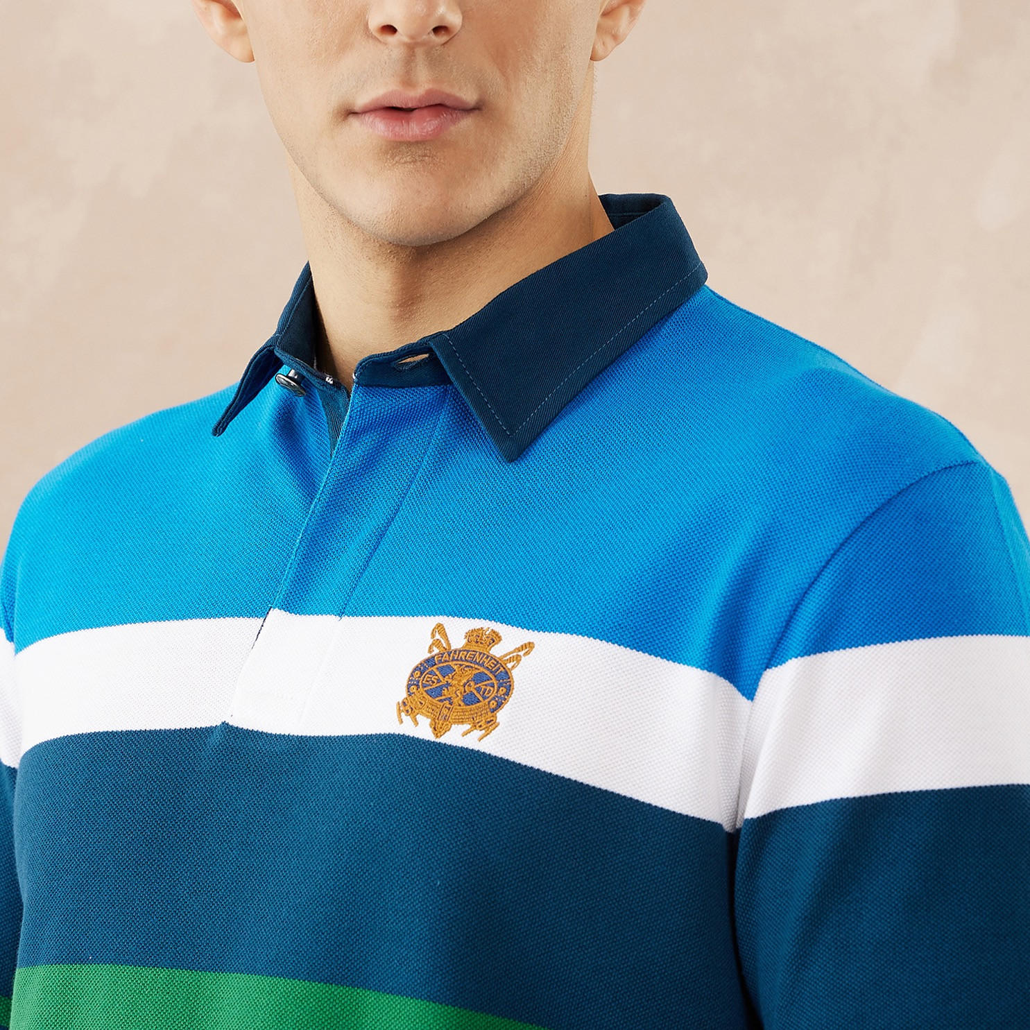 تيشيرت بولو مقلّم من فهرنهايت-men-clothing-tshirtsandpolos-polos-image-2