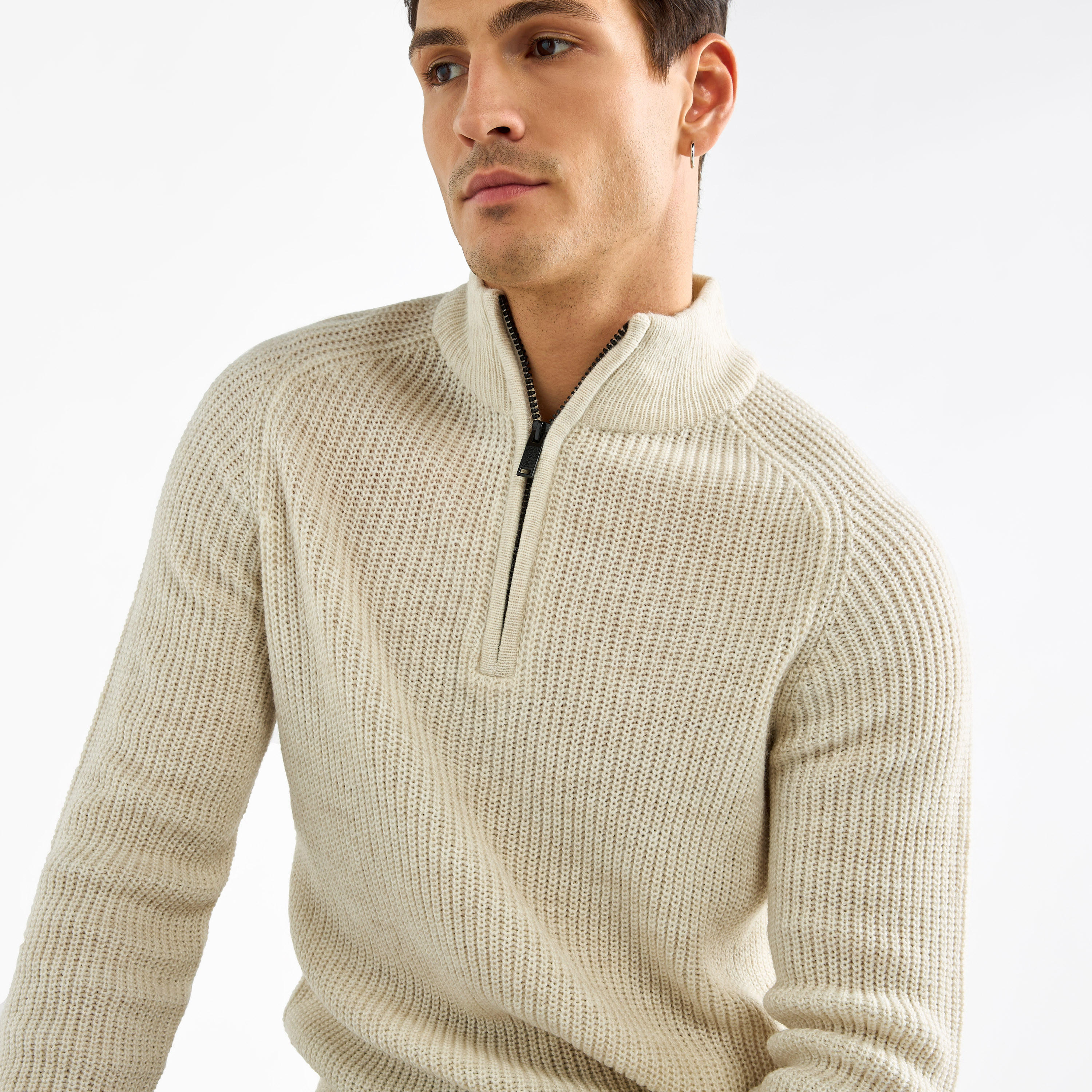 كنزة بارز الملمس بياقة عالية وسحّاب إغلاق-men-clothing-sweatersandpullovers-image-12
