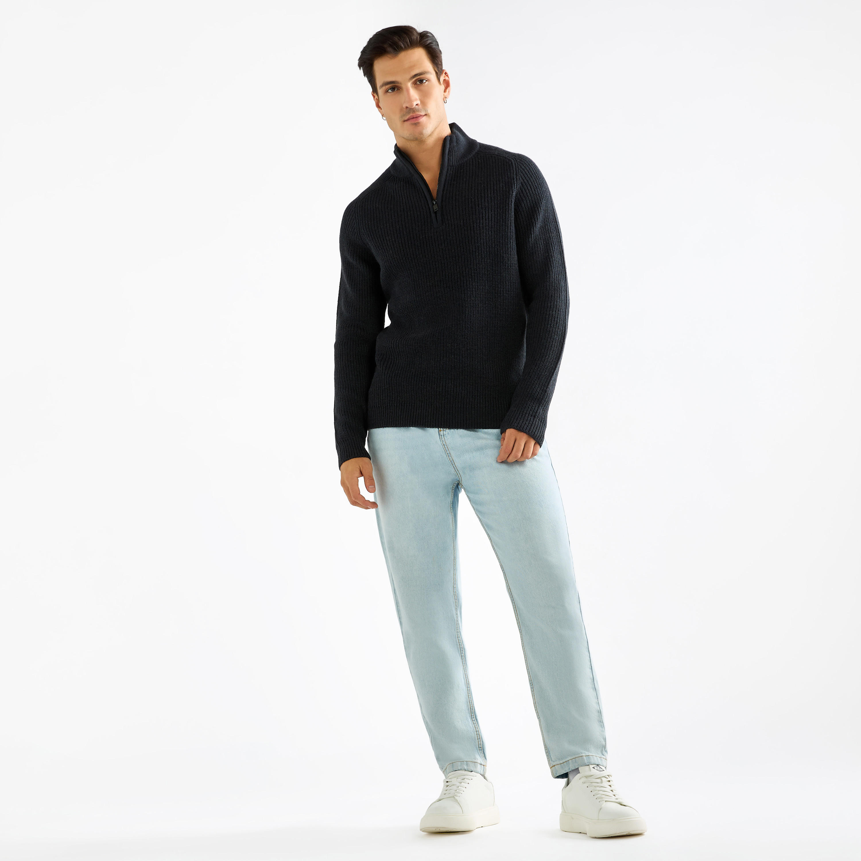 كنزة بارز الملمس بياقة عالية وسحّاب إغلاق-men-clothing-sweatersandpullovers-image-6