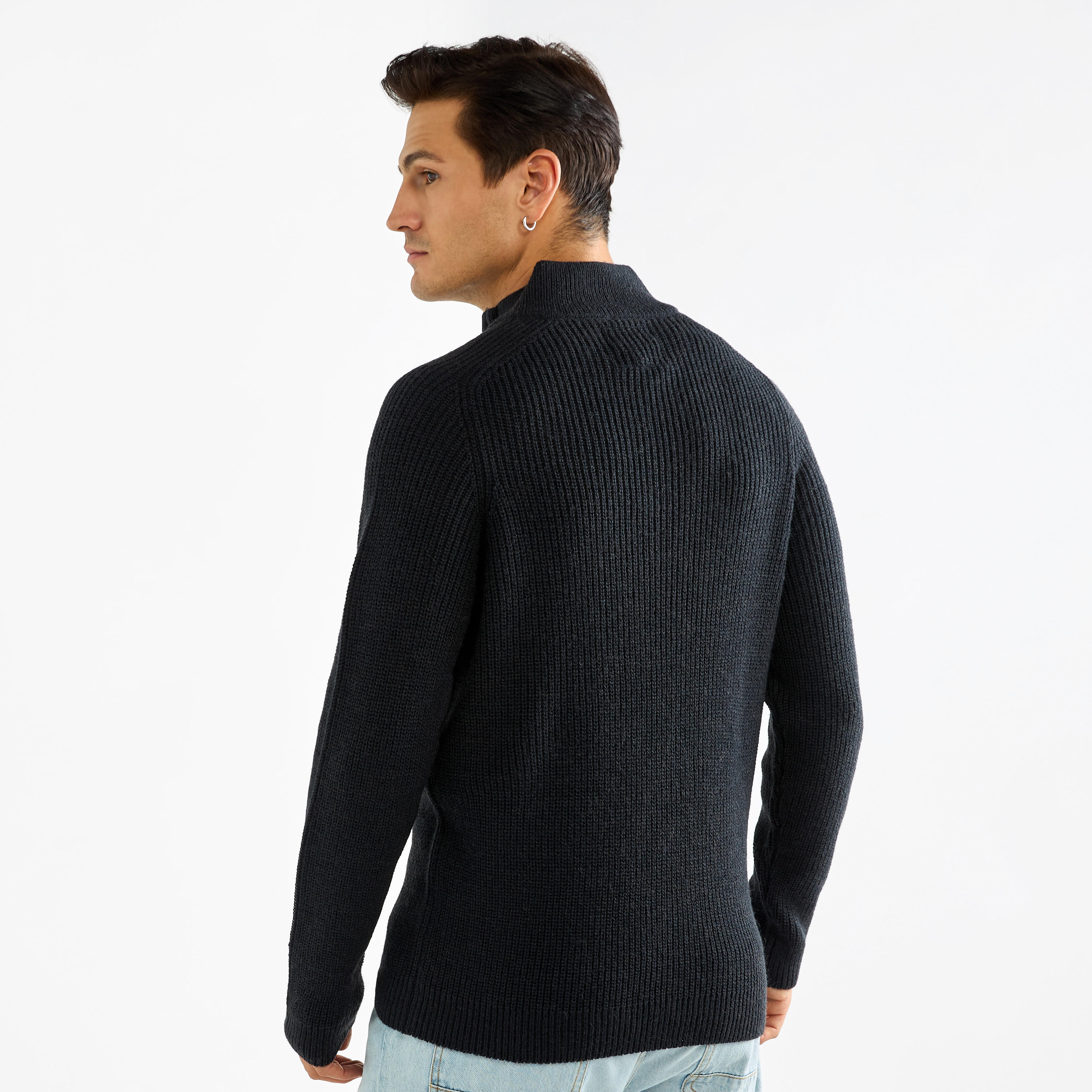 كنزة بارز الملمس بياقة عالية وسحّاب إغلاق-men-clothing-sweatersandpullovers-image-7