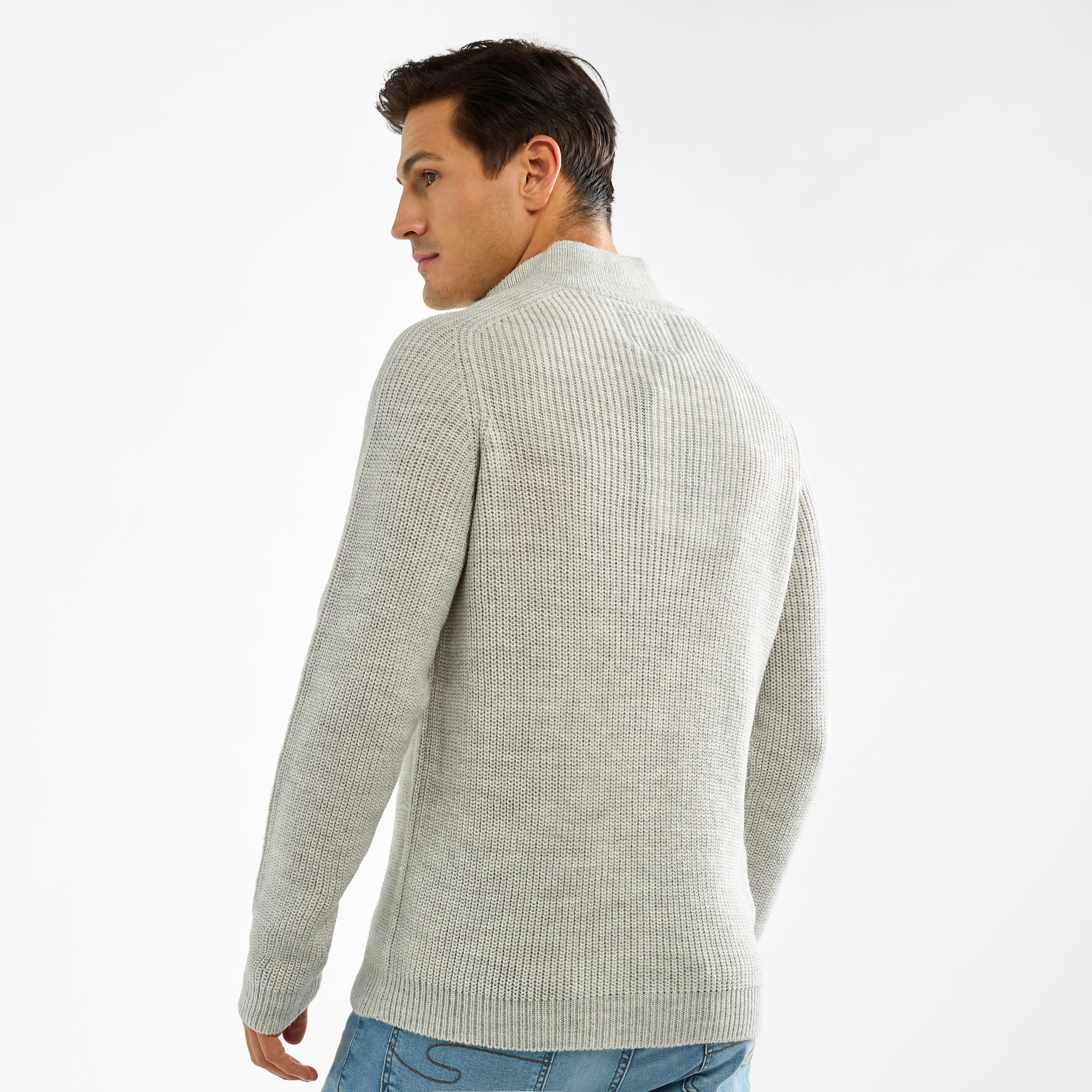 كنزة بارز الملمس بياقة عالية وسحّاب إغلاق-men-clothing-sweatersandpullovers-image-15