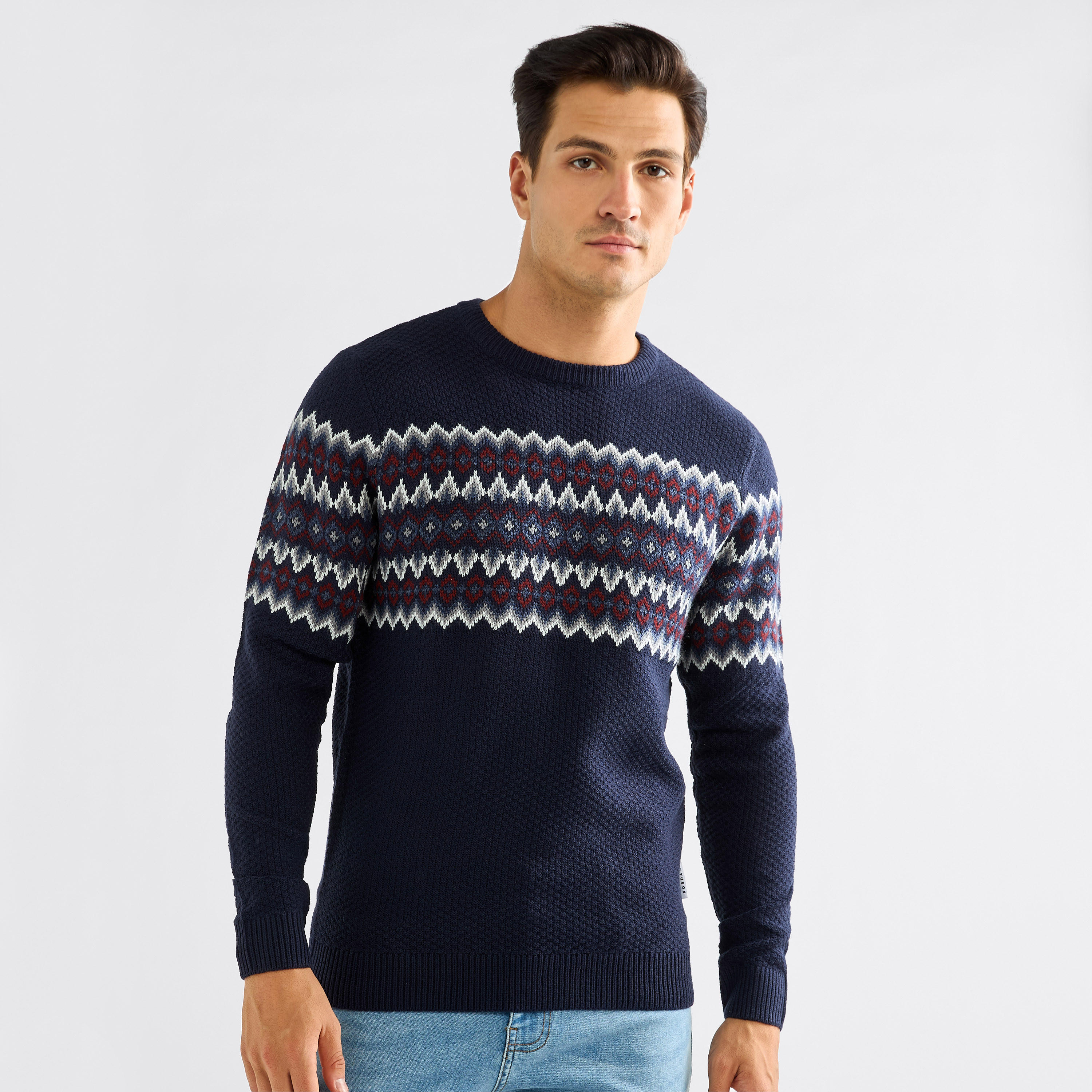 كنزة بارزة الملمس بياقة ضيقة وأكمام طويلة-men-clothing-sweatersandpullovers-image-5