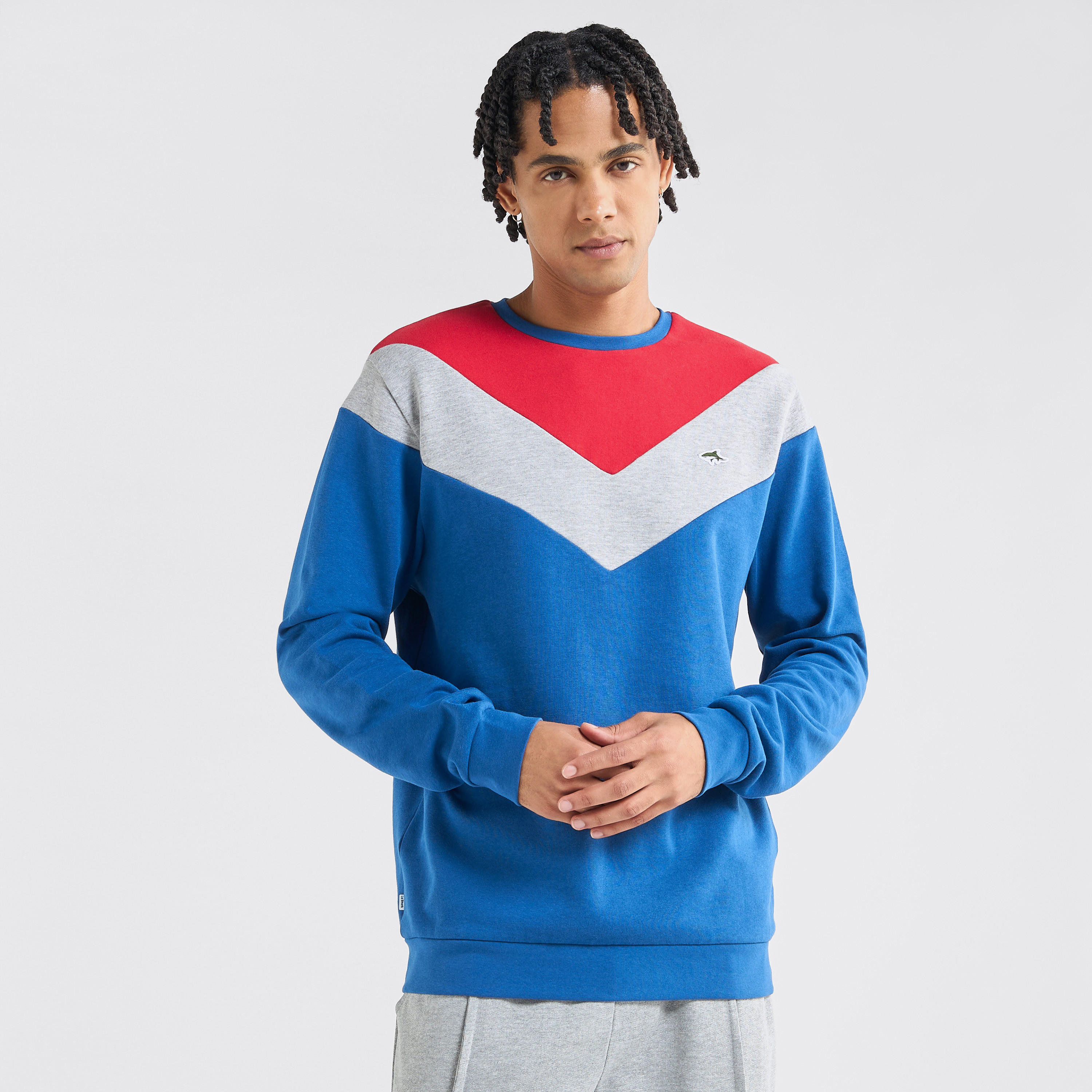 سويت شيرت بقوالب ملونة وياقة ضيقة وأكمام طويلة-men-winterwear-hoodiesandsweatshirts-image-1