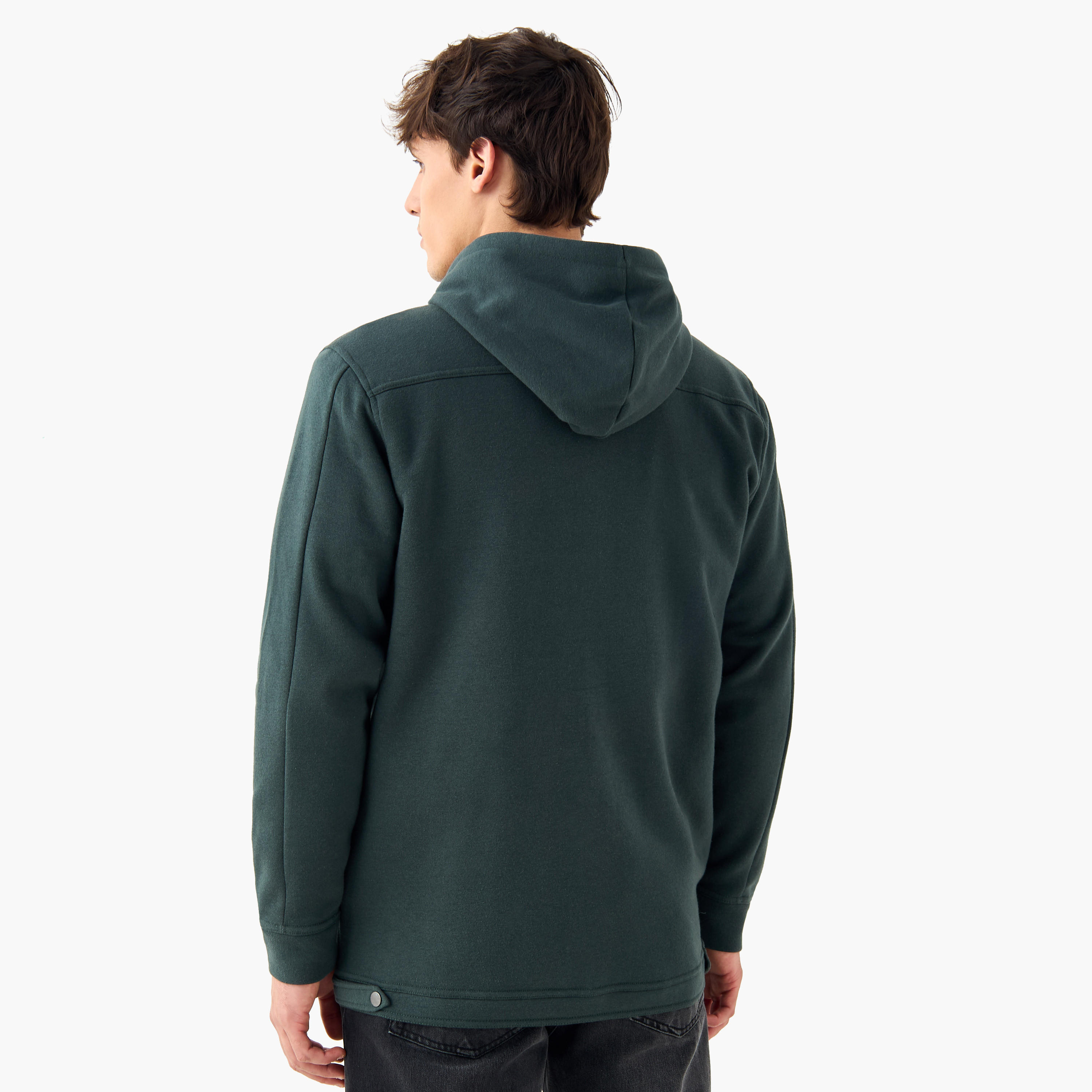 قميص بارز الملمس بجيوب على الصدر وقبعة-men-clothing-shirts-image-3