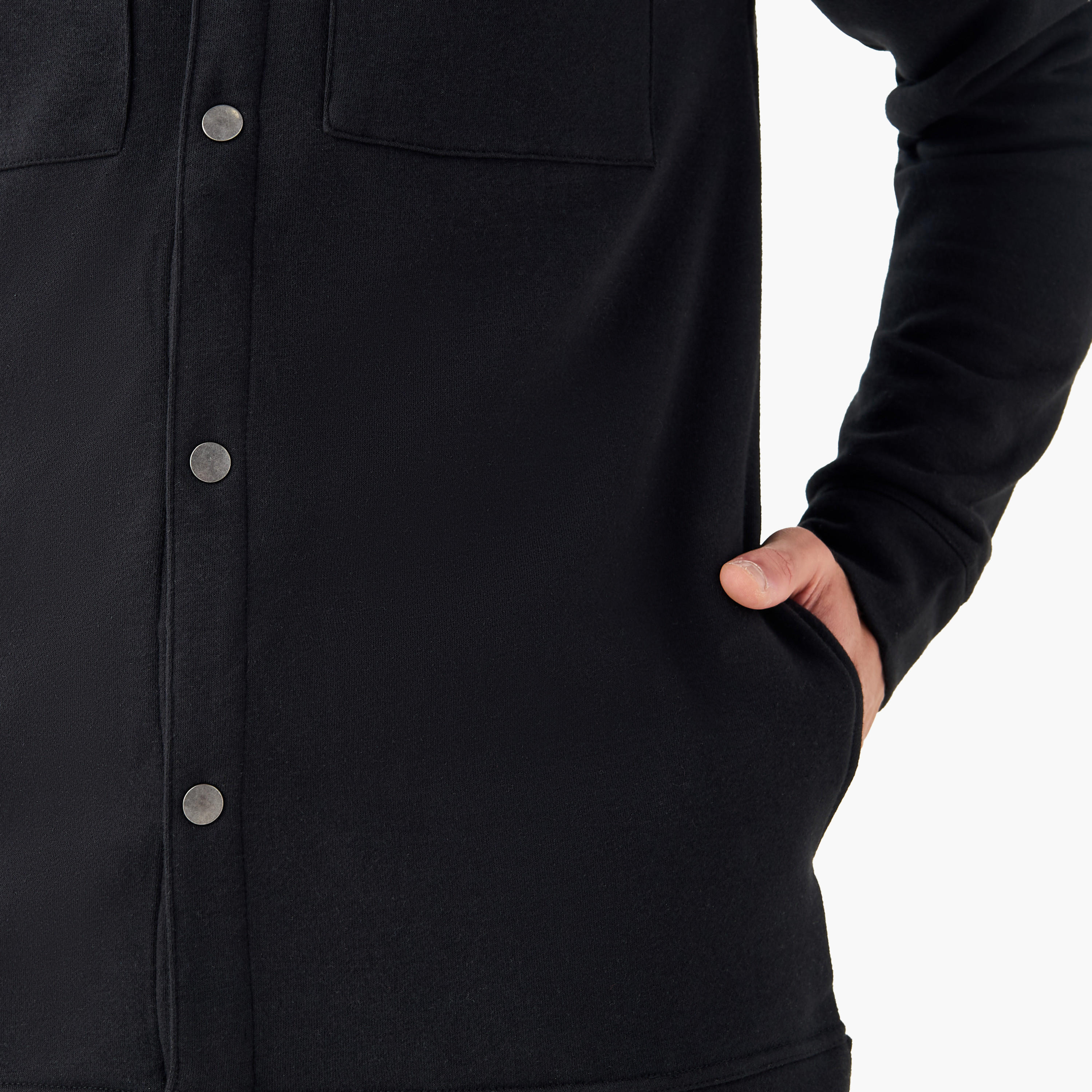 قميص بارز الملمس بجيوب على الصدر وقبعة-men-clothing-shirts-image-10