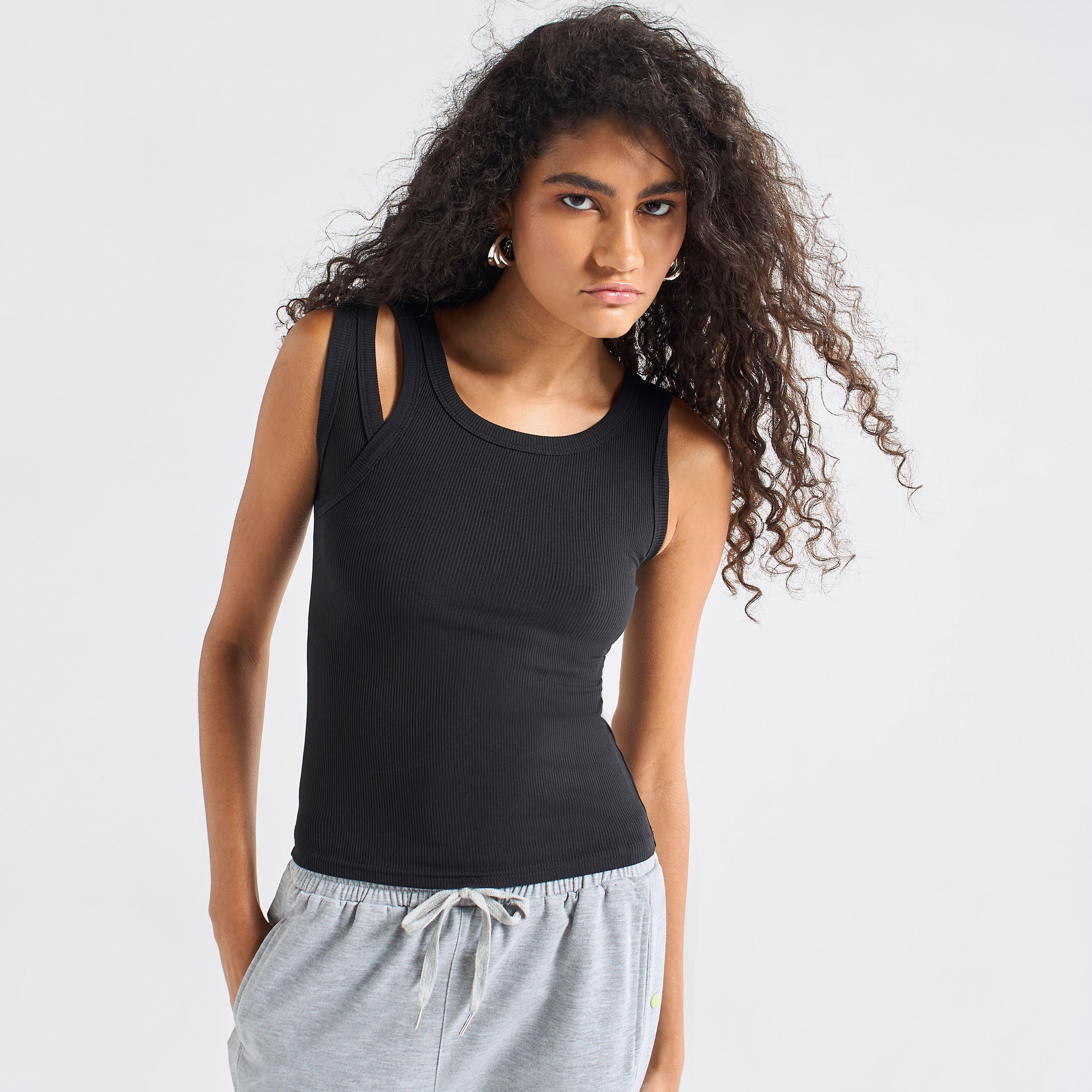 Ribbed Tank Top with Round Neck-women-clothing-tshirts-image-14